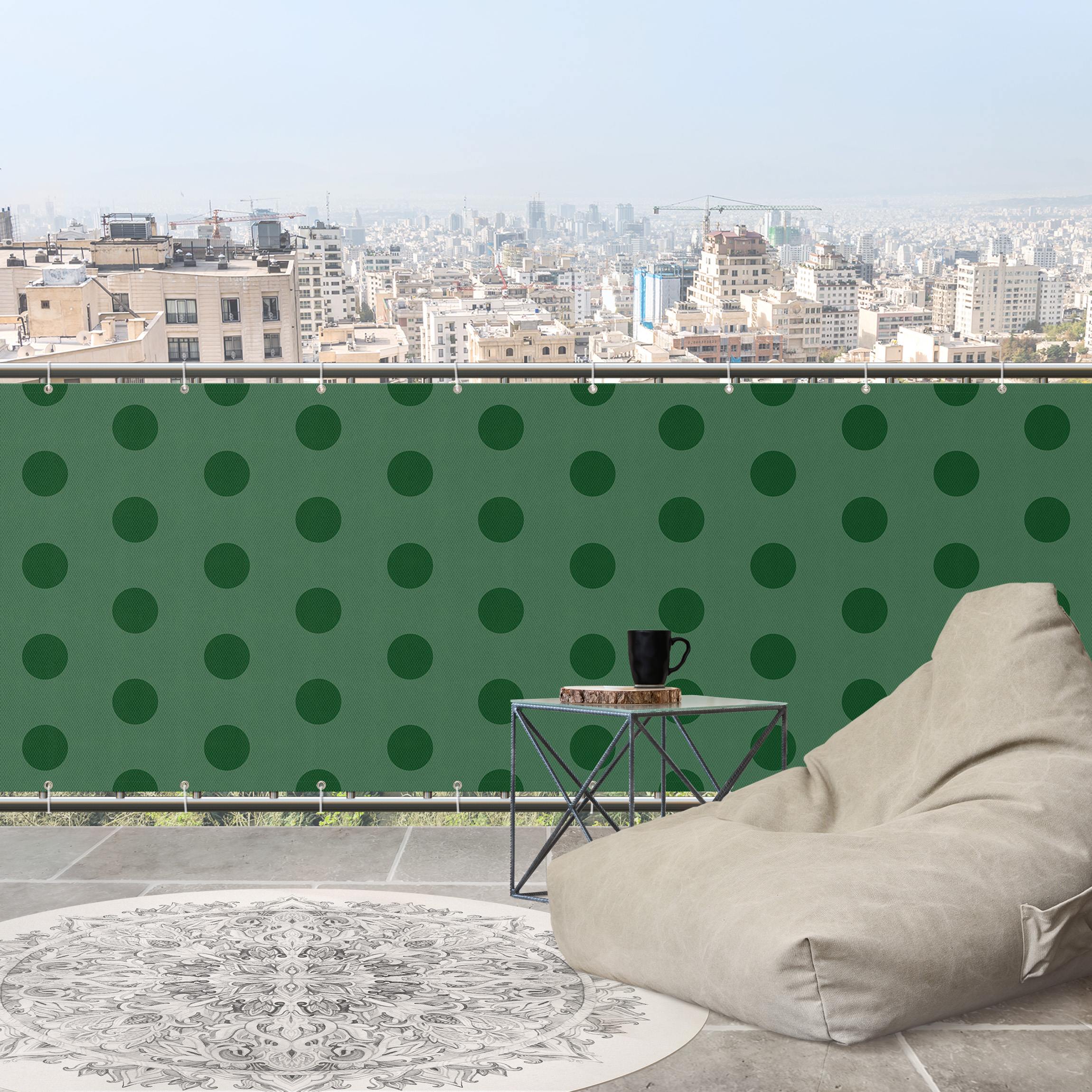 Balkon Sichtschutz Punkte in Waldgrün