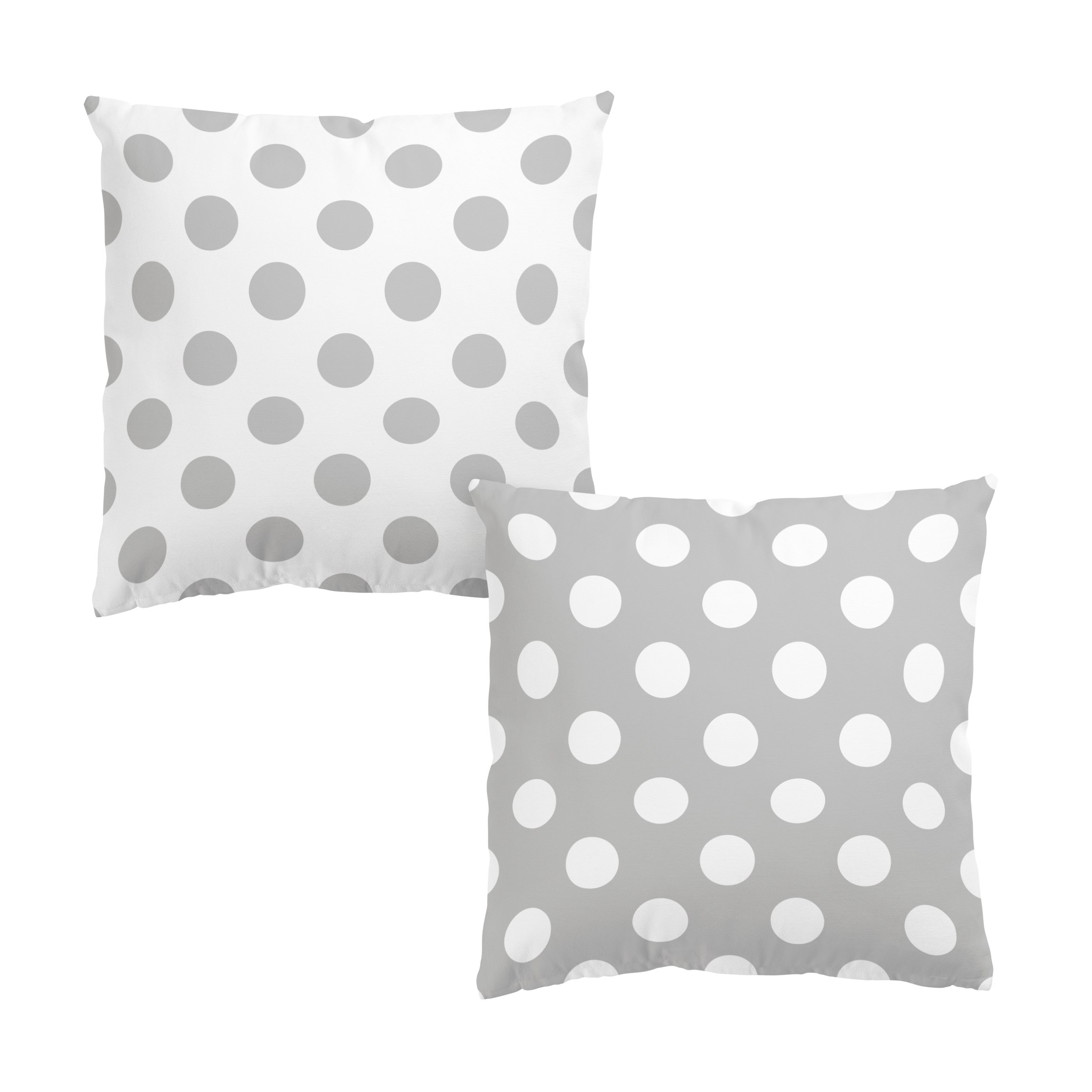 Dekokissen 2er Set Punktmuster Set in grau und weiss