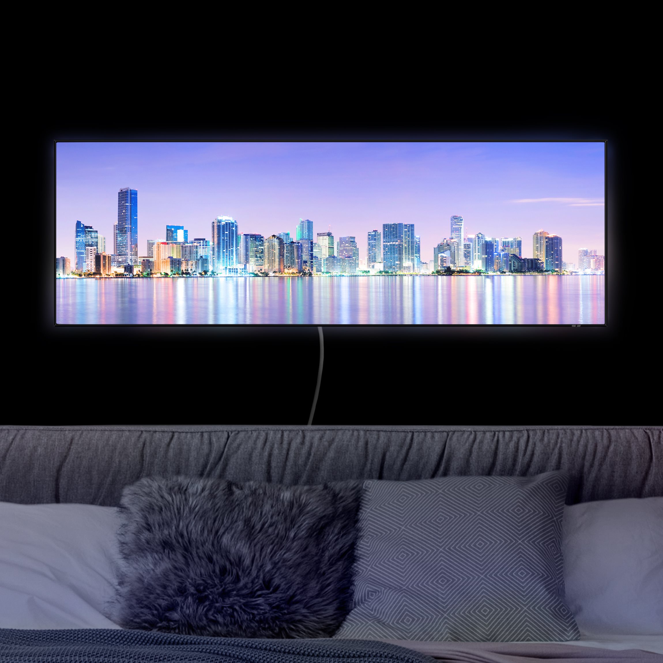 LED-Wechselbild Purple Miami Beach