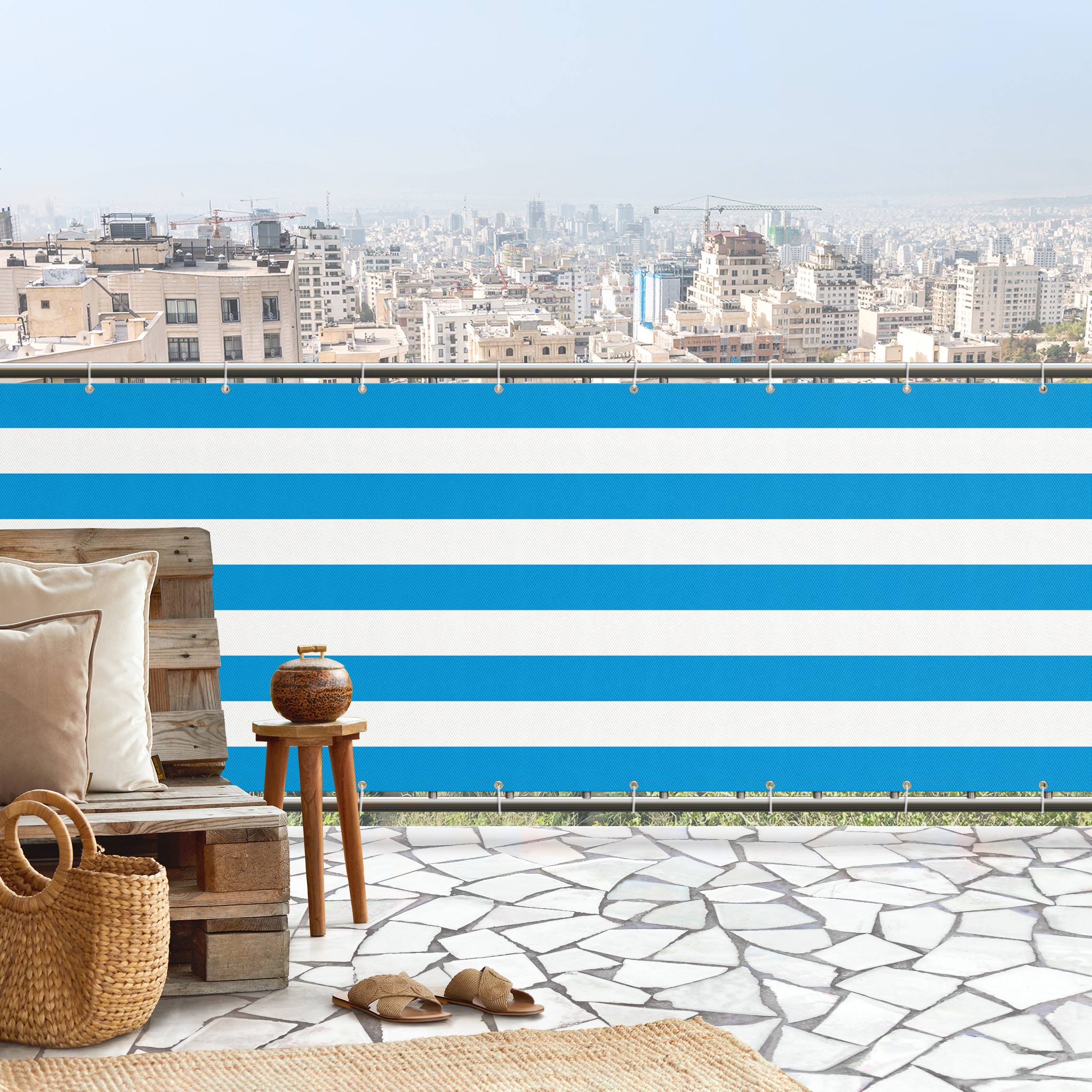 Balkon Sichtschutz Querstreifen in Enzian