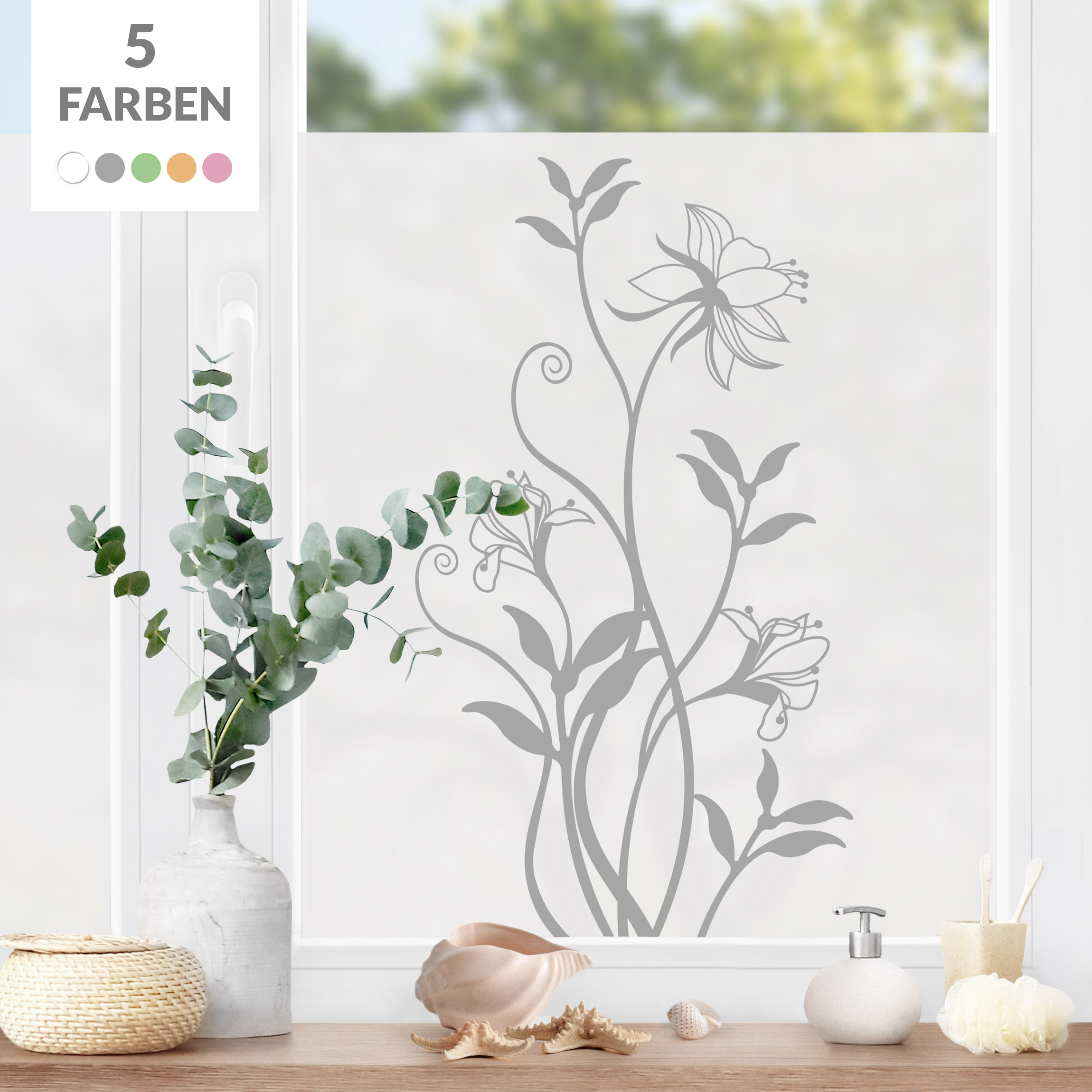 Milchglasfolie Rankende Blüten II