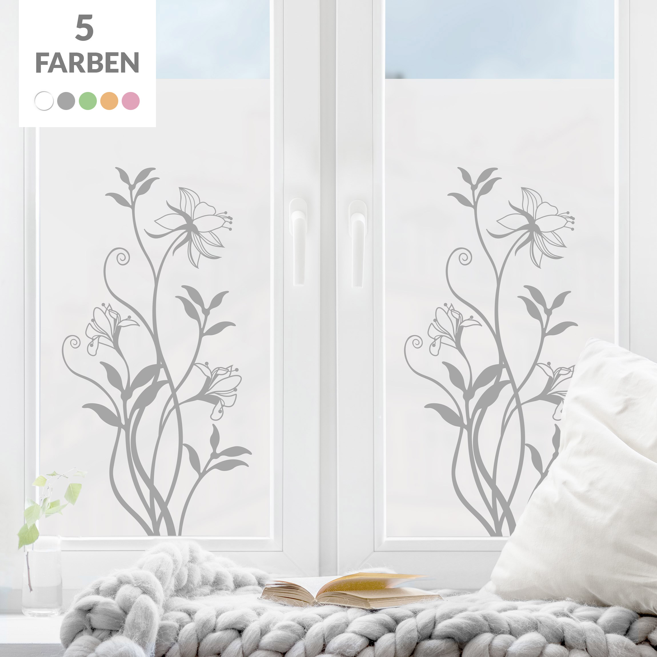 Milchglasfolie Rankende Blüten II