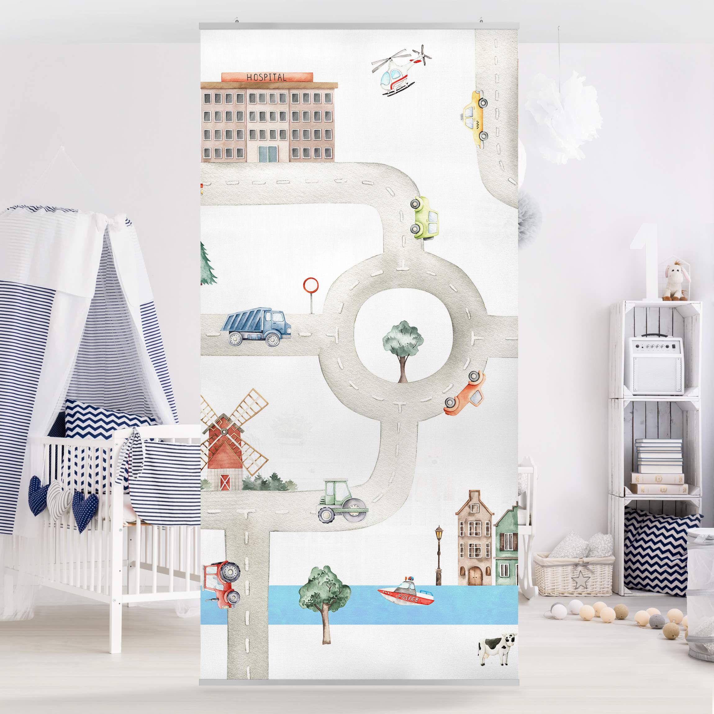 Raumteiler Rasanter Rollspaß auf der Straße