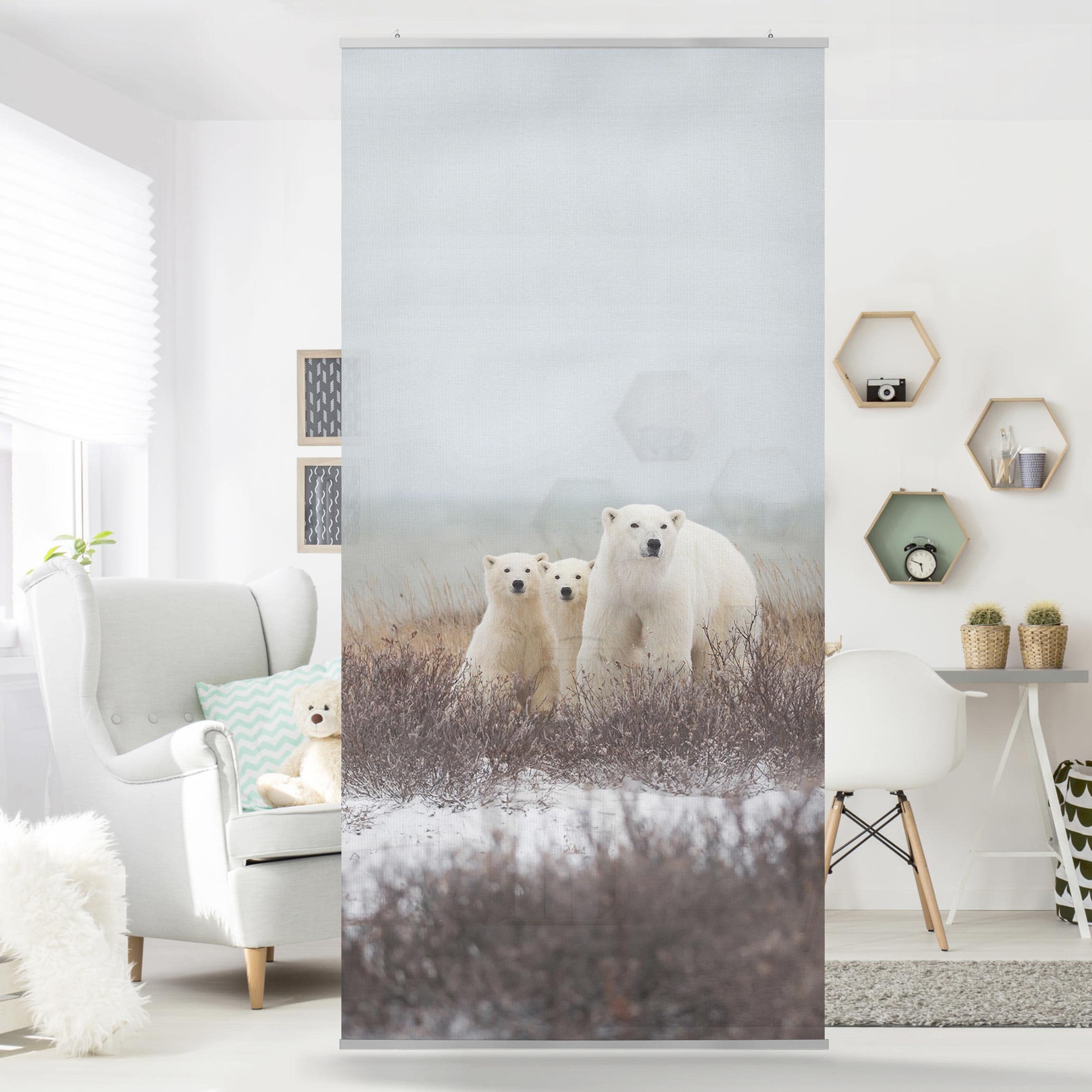 Raumteiler Eisbärin und ihre Jungen