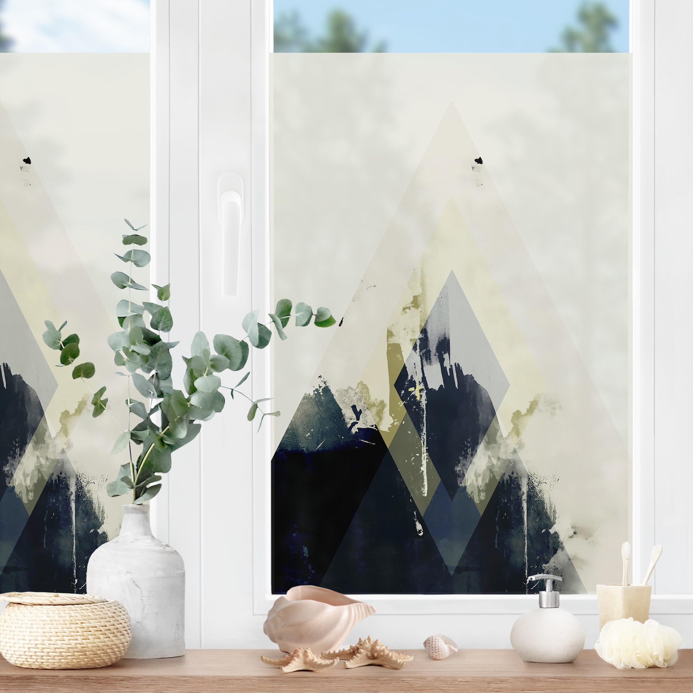 Fensterfolie Rauten am abstrakten Meeresgrund