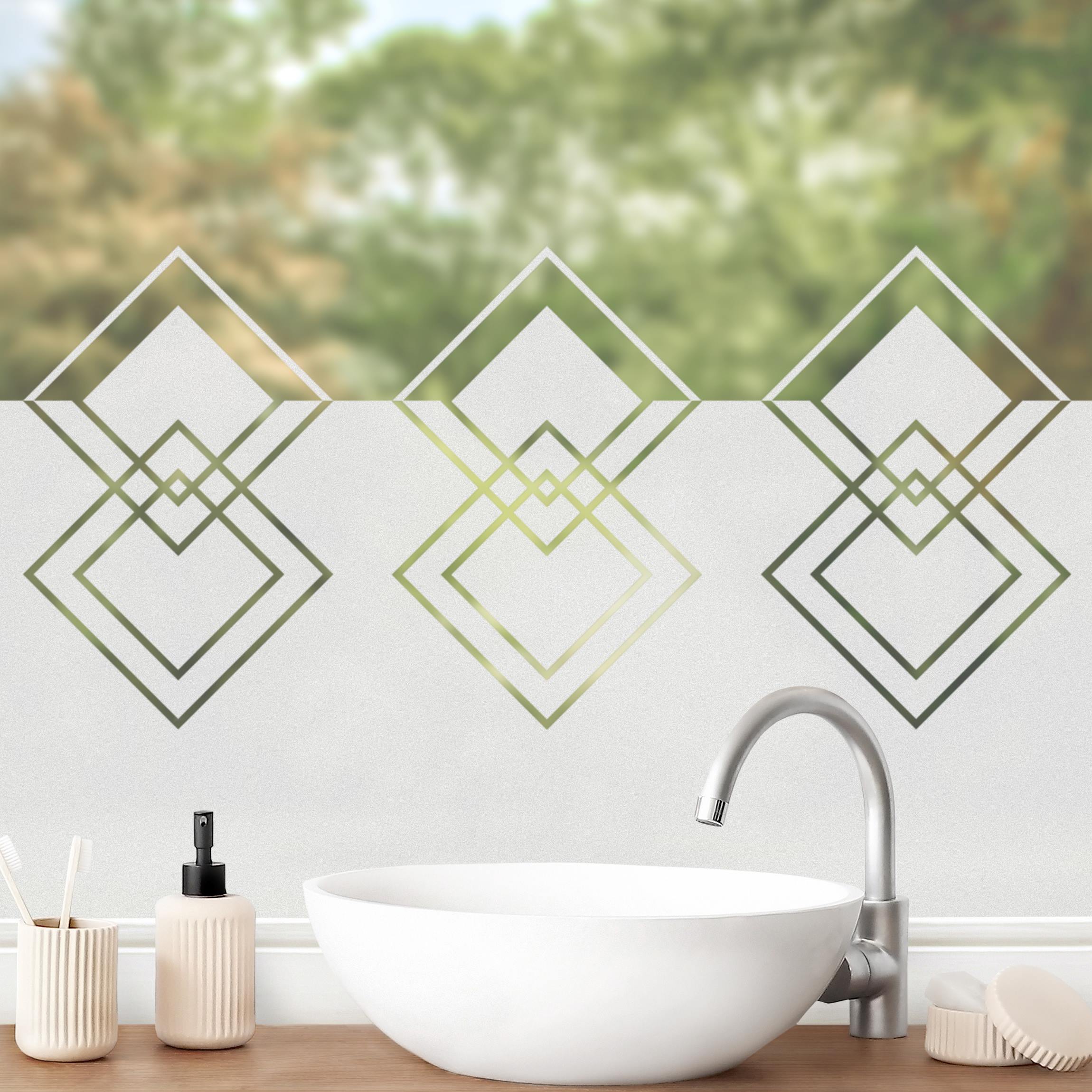 Fensterfolie Sichtschutz Rauten Bordüre