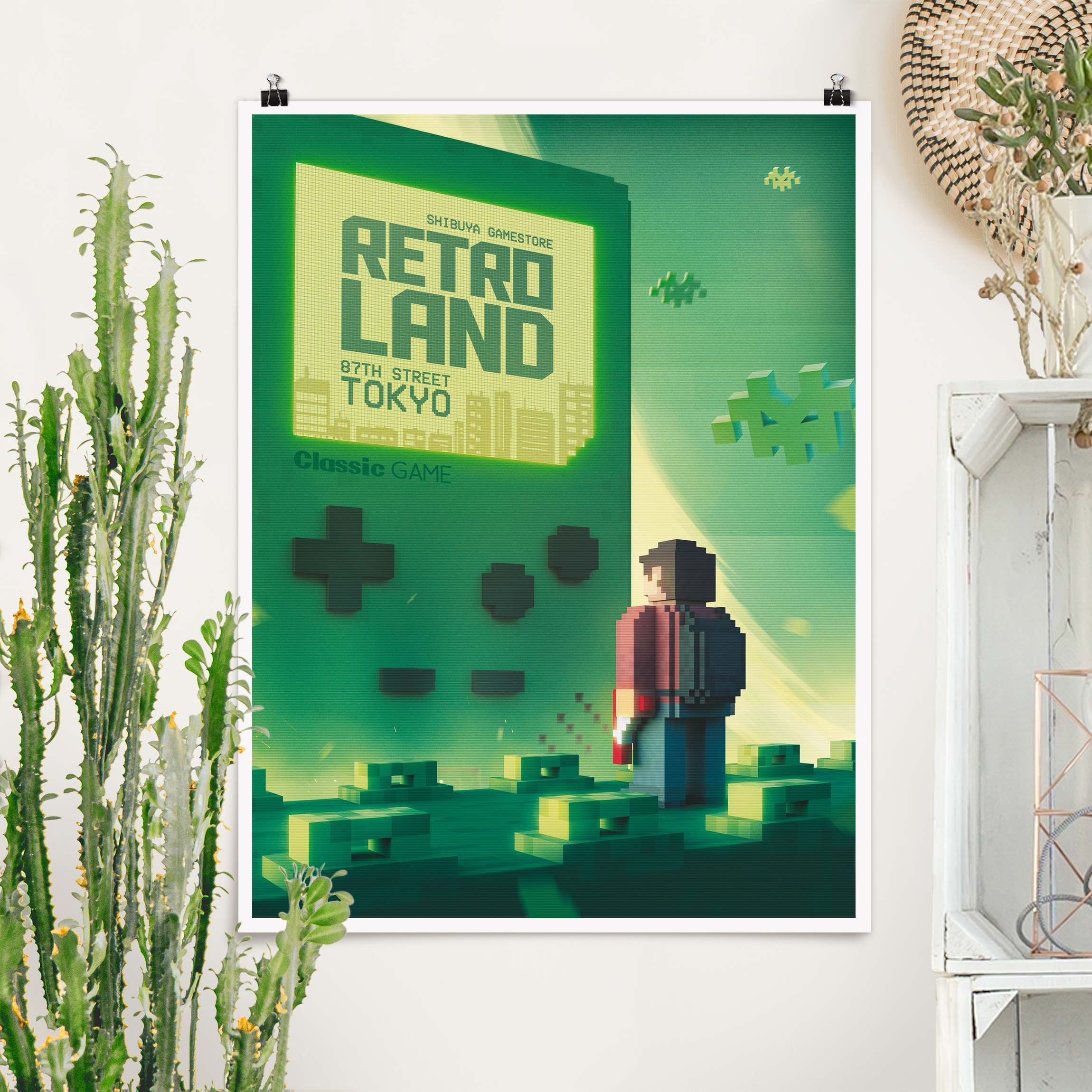 Poster Retro Classic Game in Türkis
