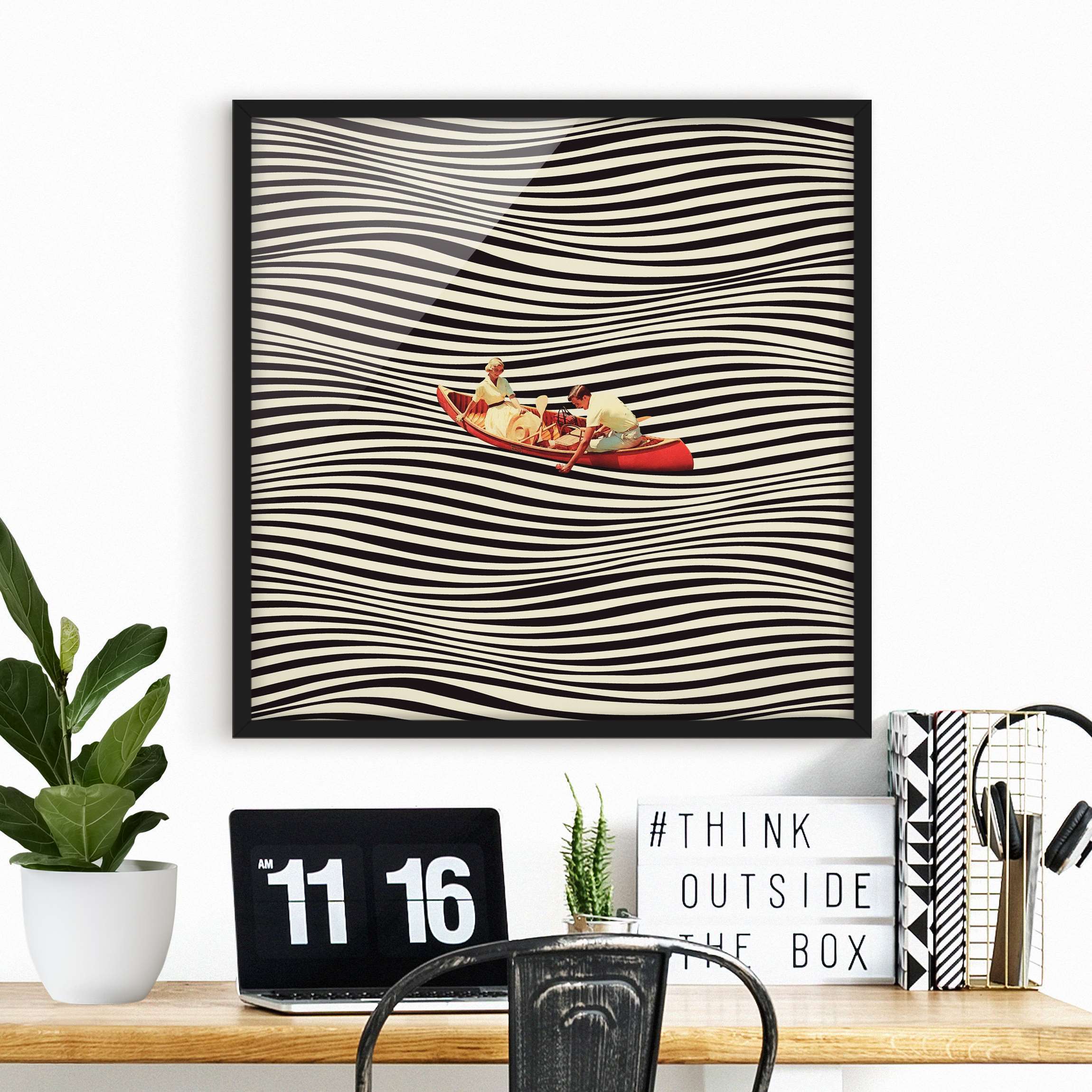 Bild mit Rahmen Retro Collage - Bootsausflug