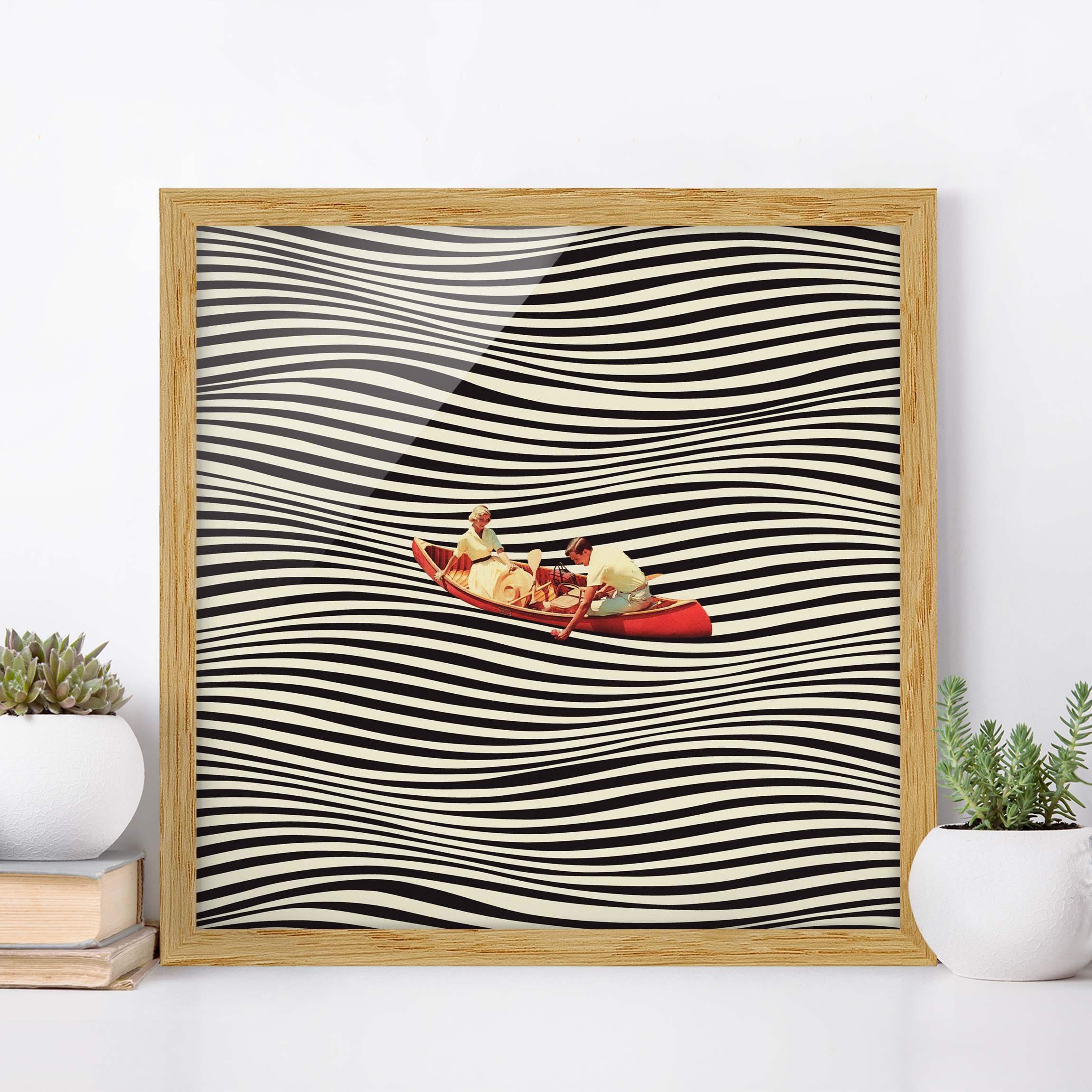 Bild mit Rahmen Retro Collage - Bootsausflug