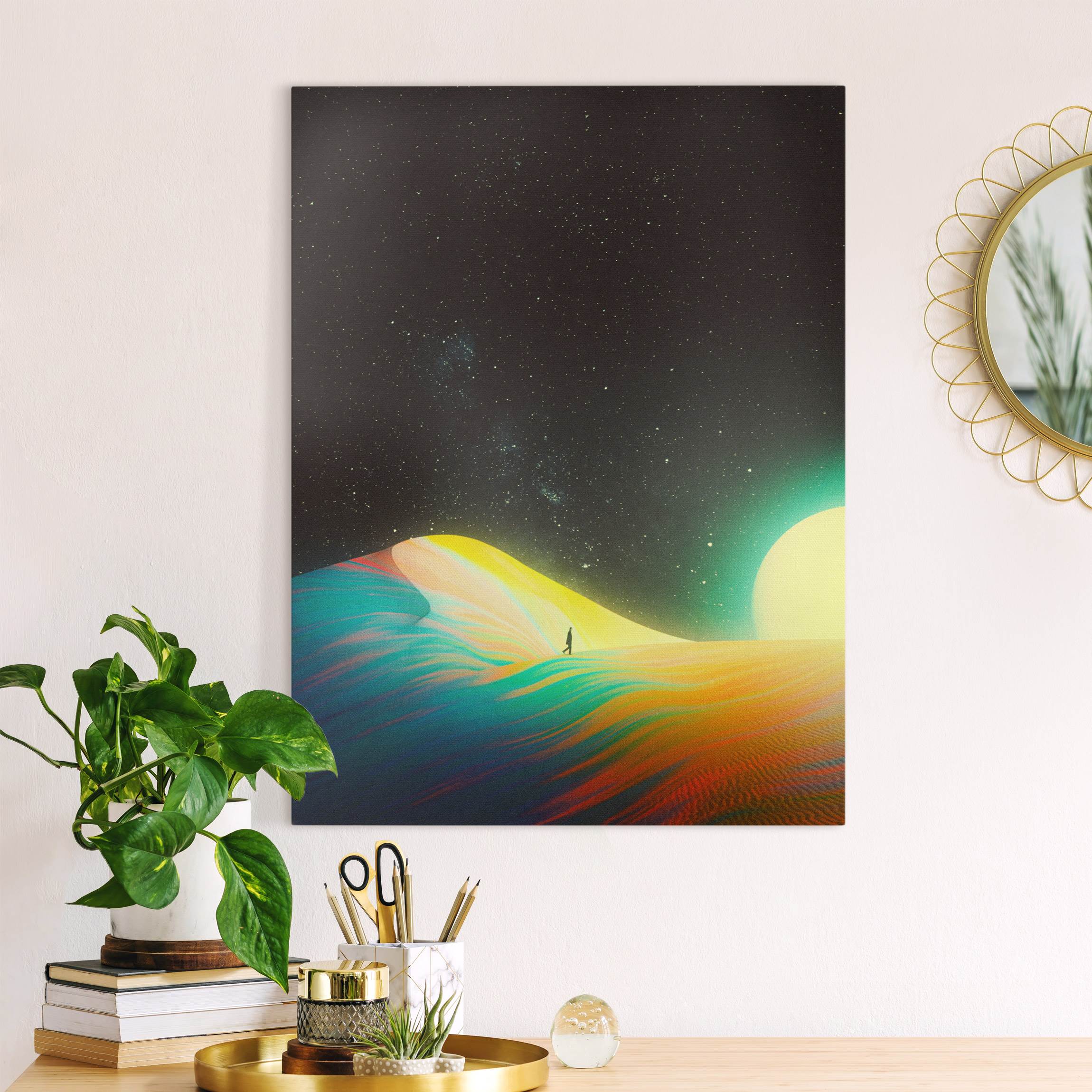 Leinwandbild Retro Collage - Der Ursprung allen Glücks