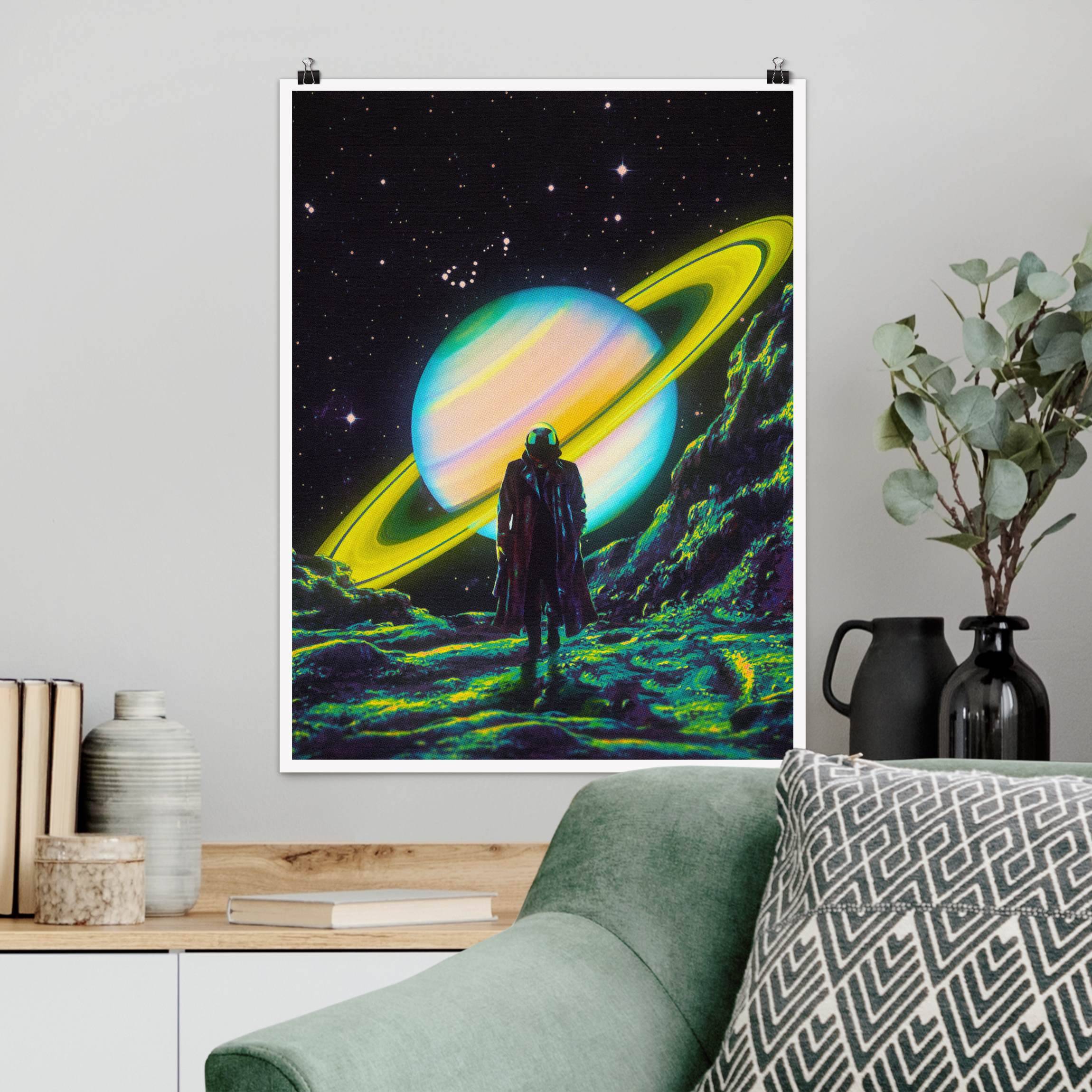 Poster Retro Collage - Die Ankunft