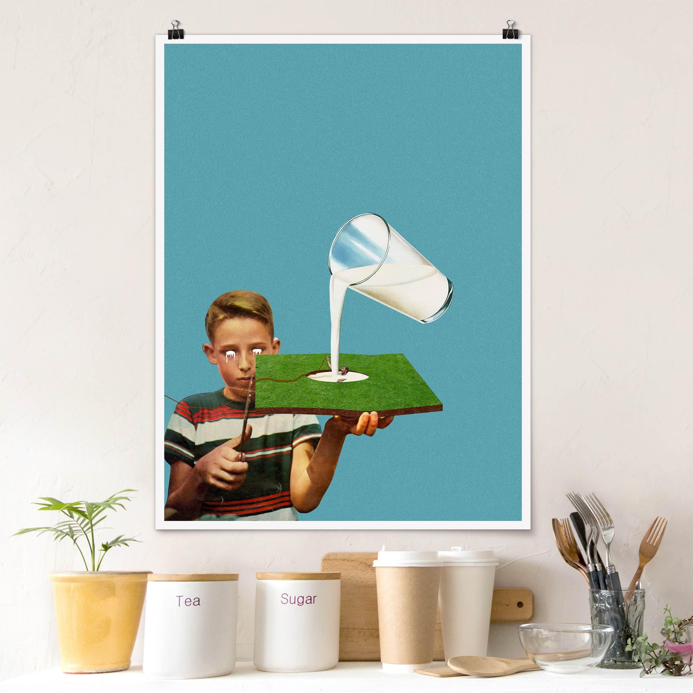 Poster Retro Collage - Die Milch