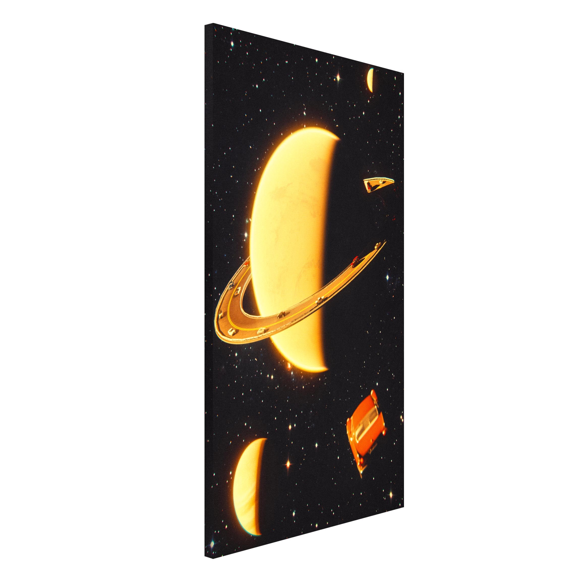 Magnettafel Retro Collage - Die Ringe des Saturn