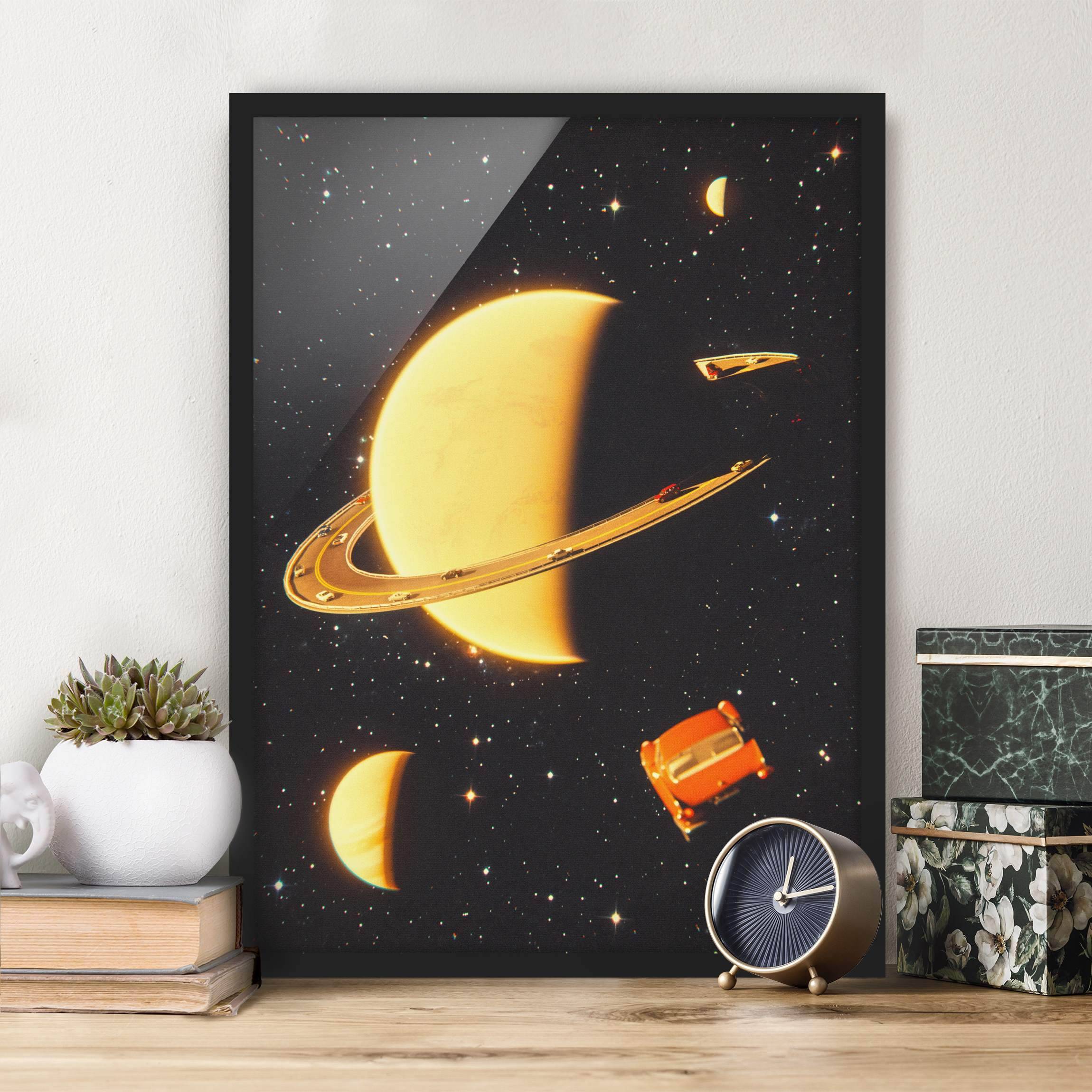 Bild mit Rahmen Retro Collage - Die Ringe des Saturn