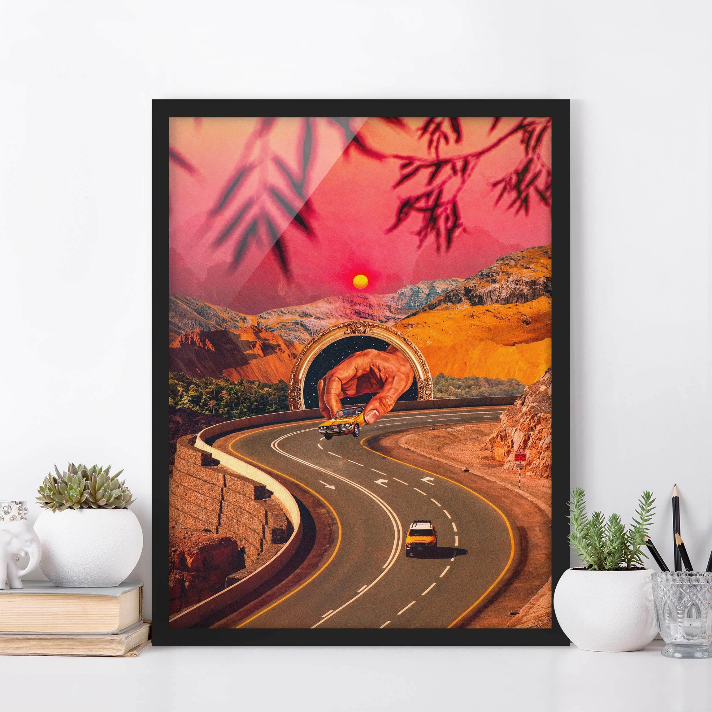 Bild mit Rahmen Retro Collage - Die Wettfahrt