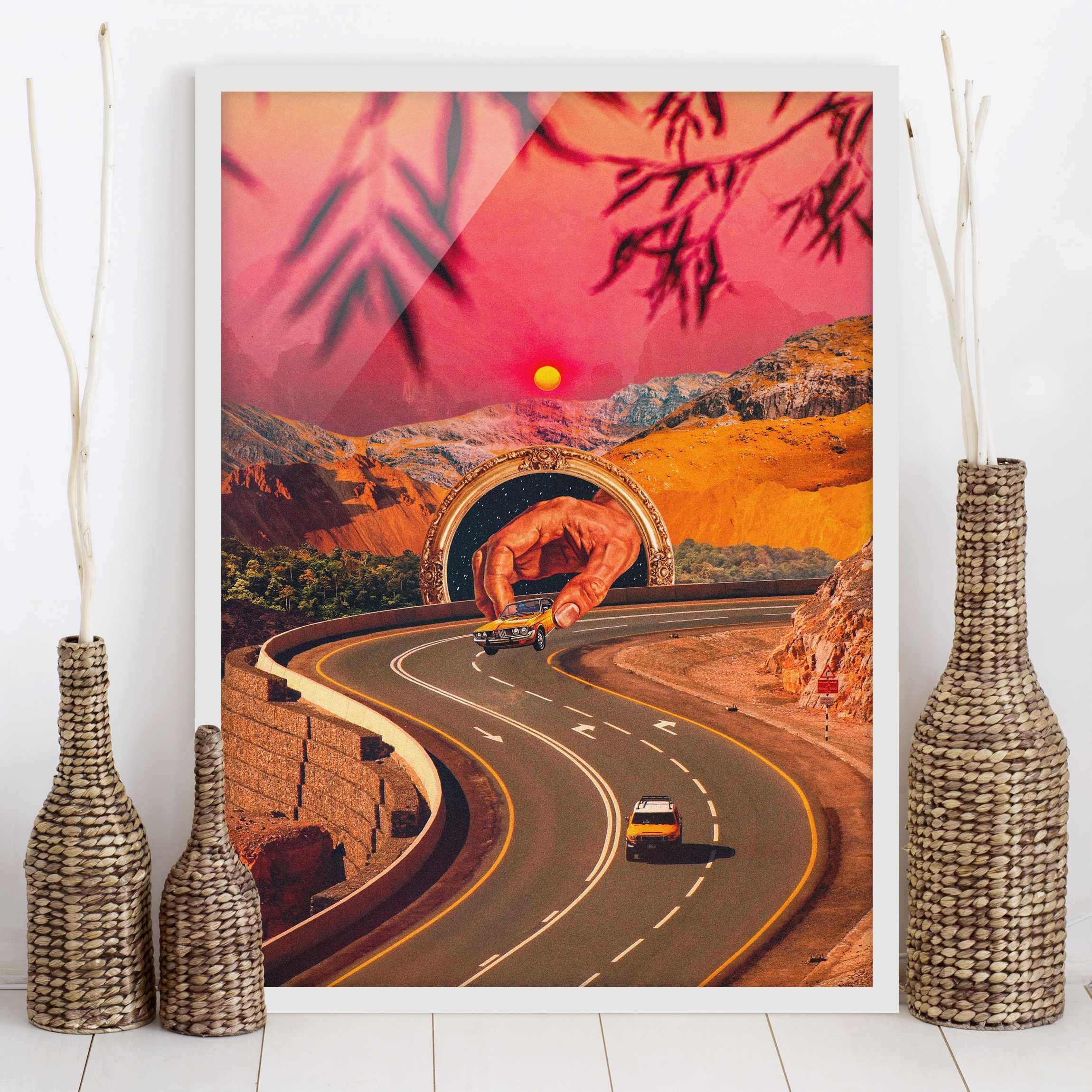 Bild mit Rahmen Retro Collage - Die Wettfahrt