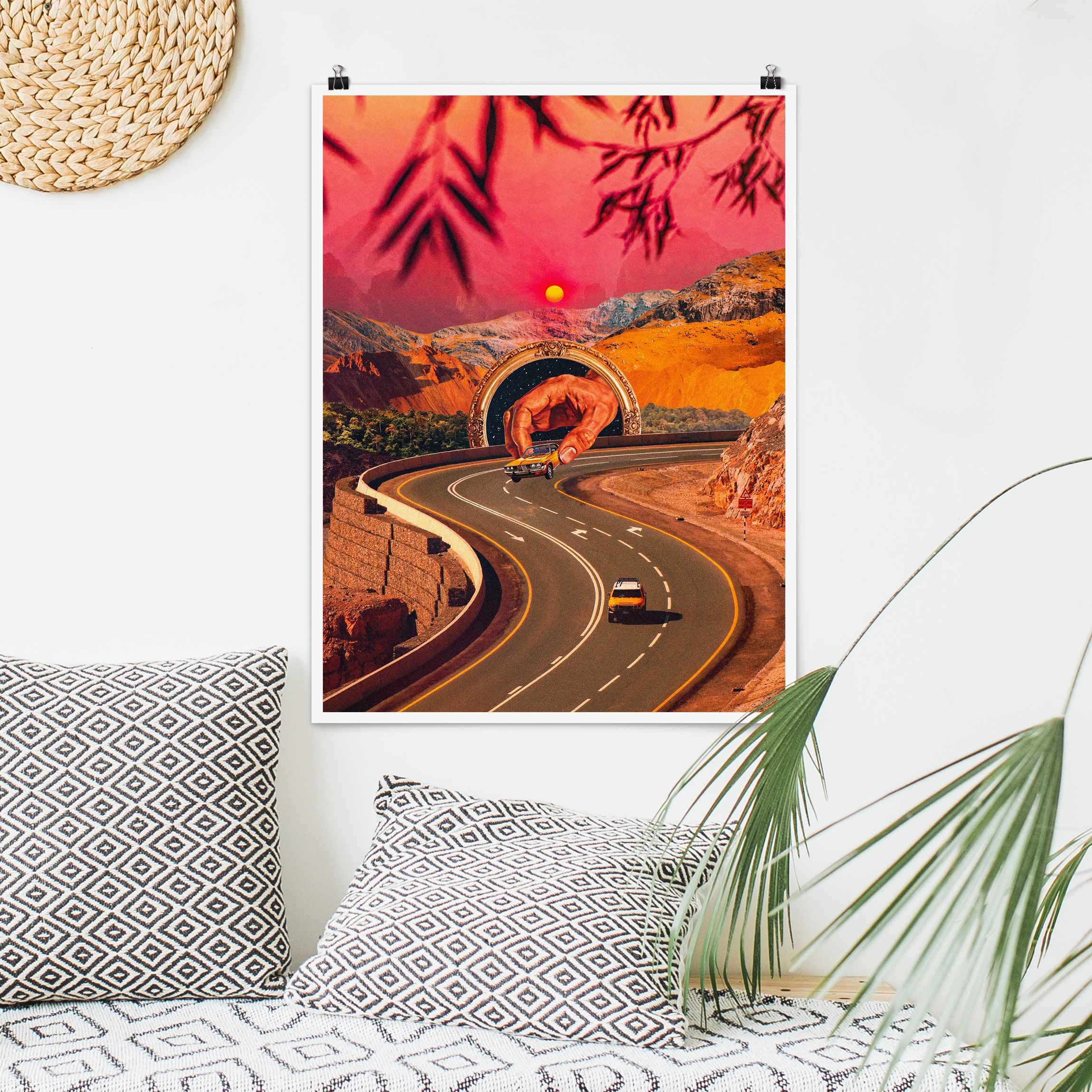 Poster Retro Collage - Die Wettfahrt