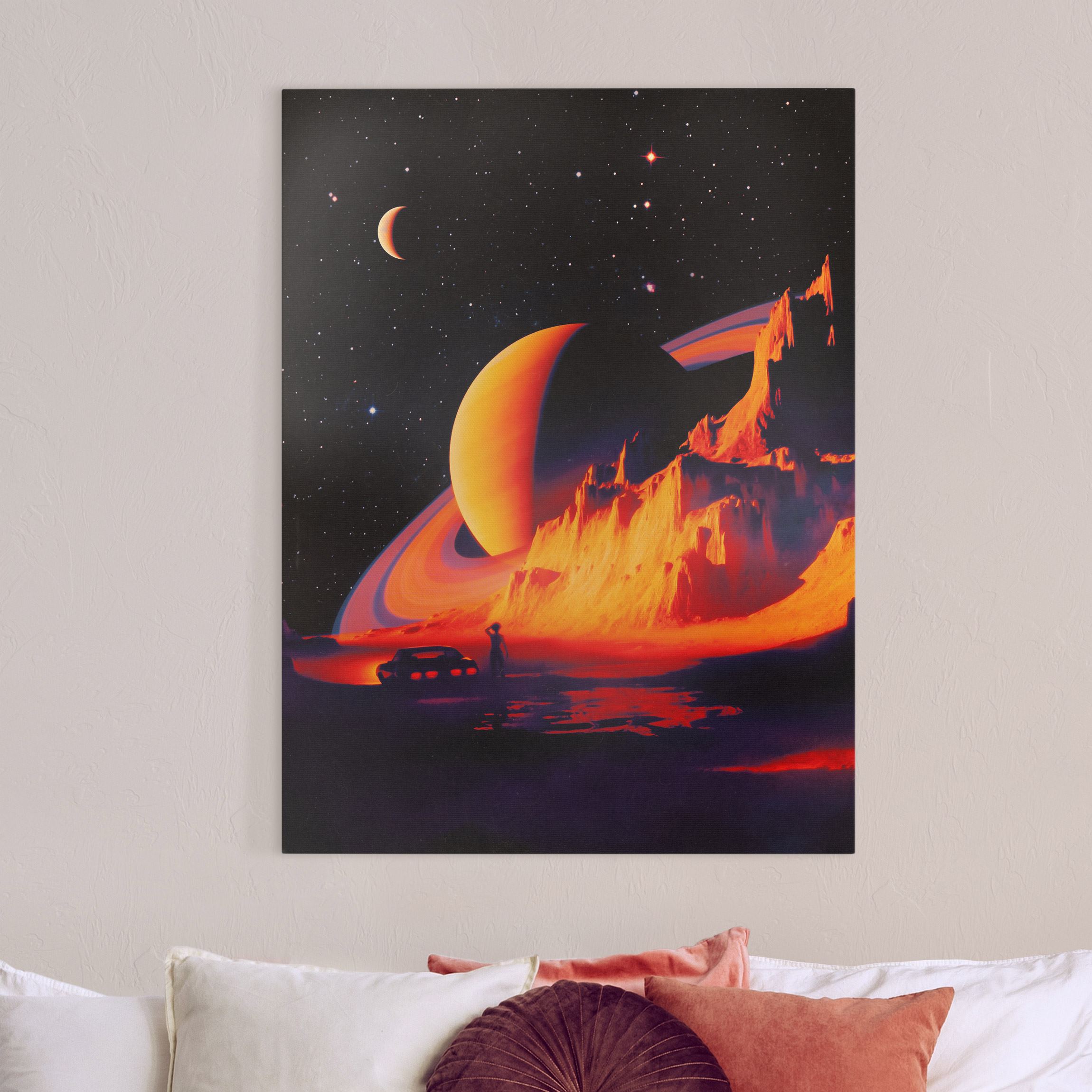 Leinwandbild Retro Collage - Falscher Abzweig