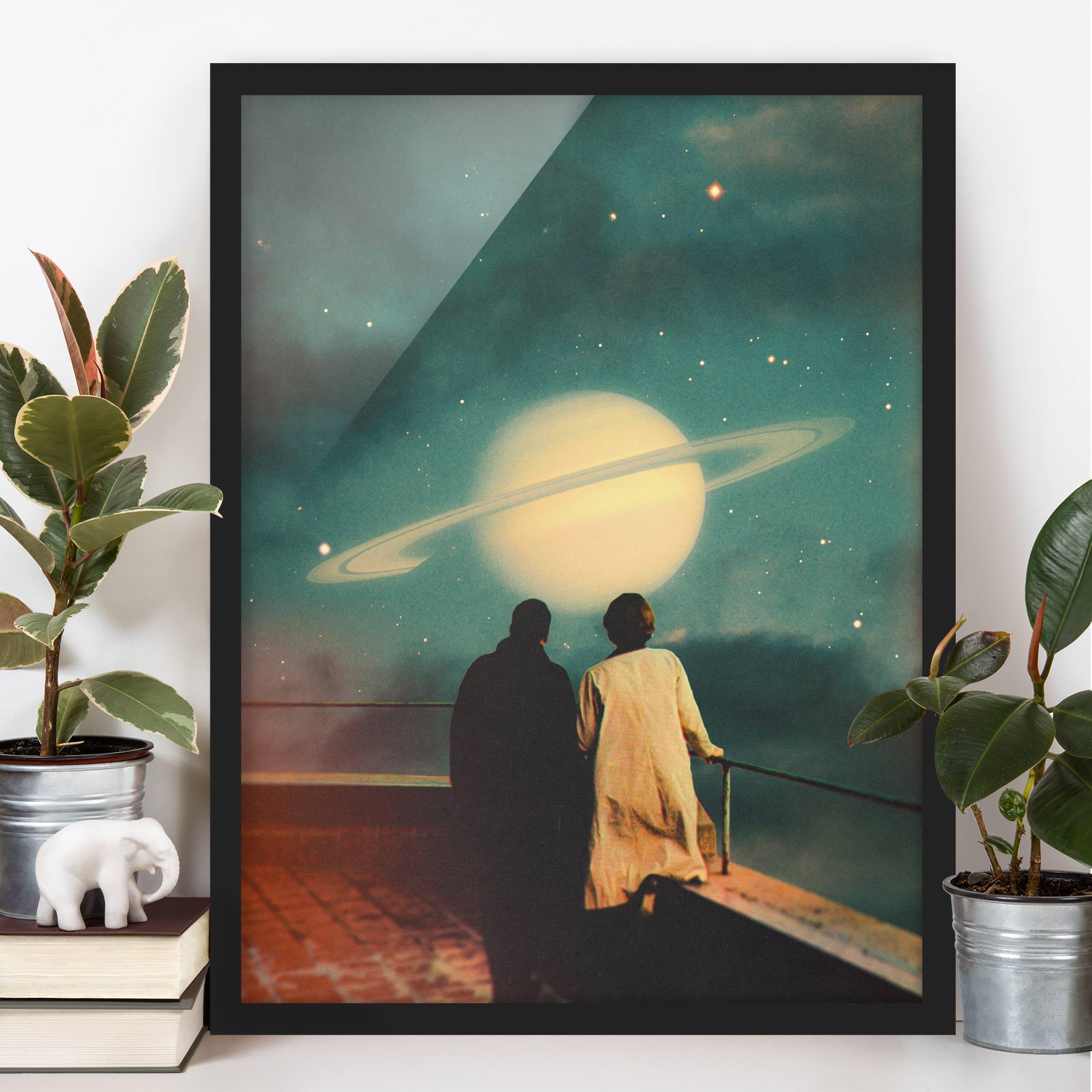 Bild mit Rahmen Retro Collage - Gemeinsam durch den Sturm