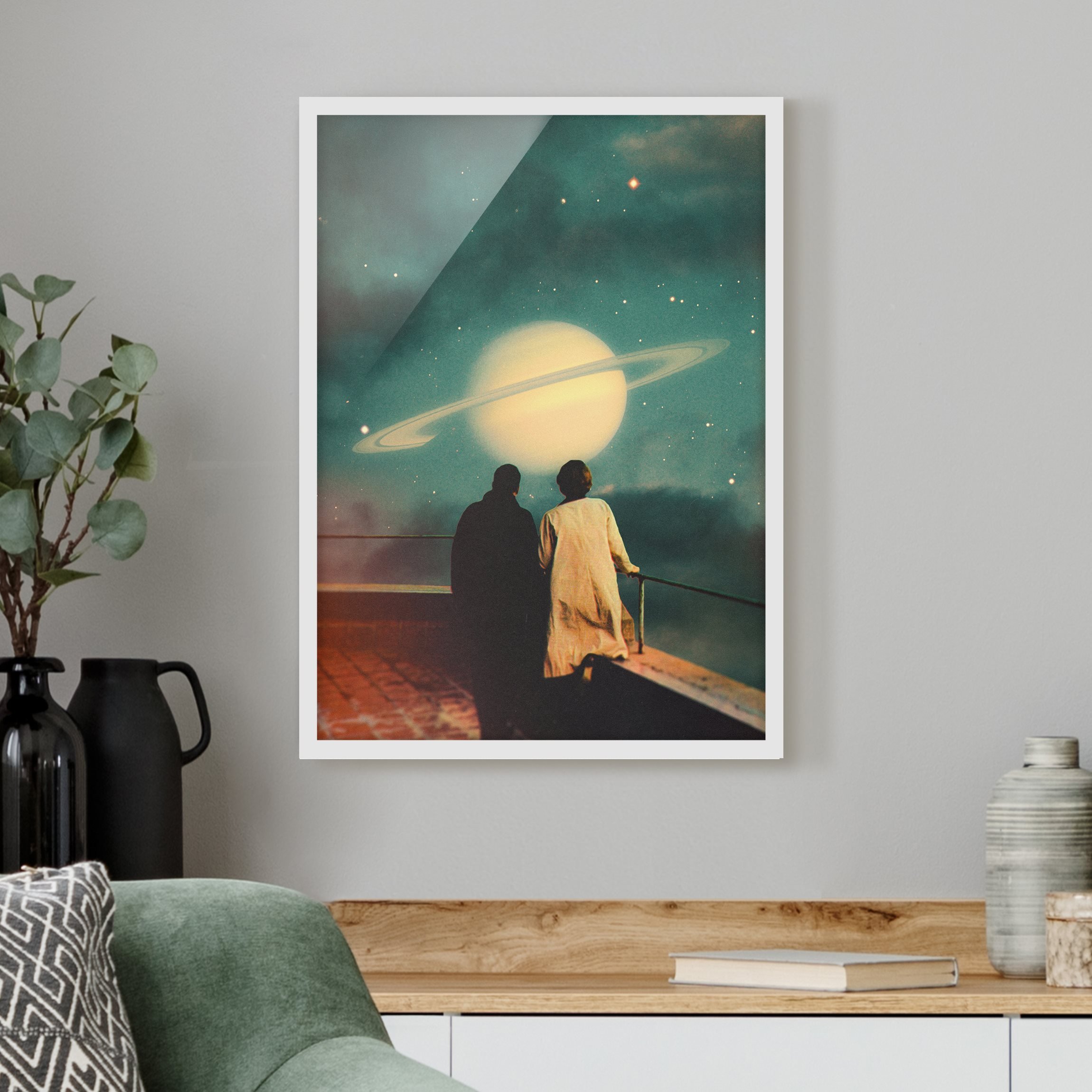 Bild mit Rahmen Retro Collage - Gemeinsam durch den Sturm