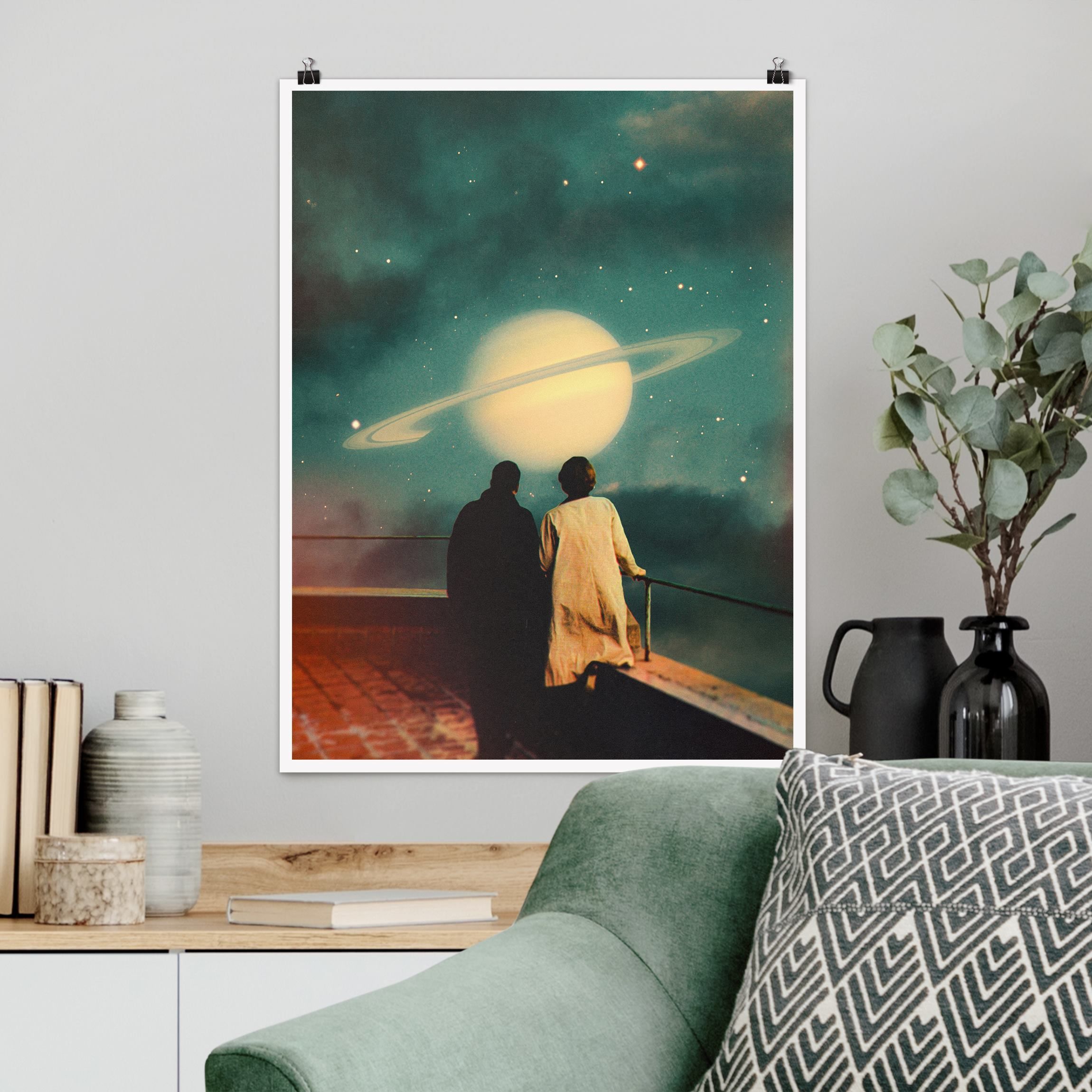 Poster Retro Collage - Gemeinsam durch den Sturm