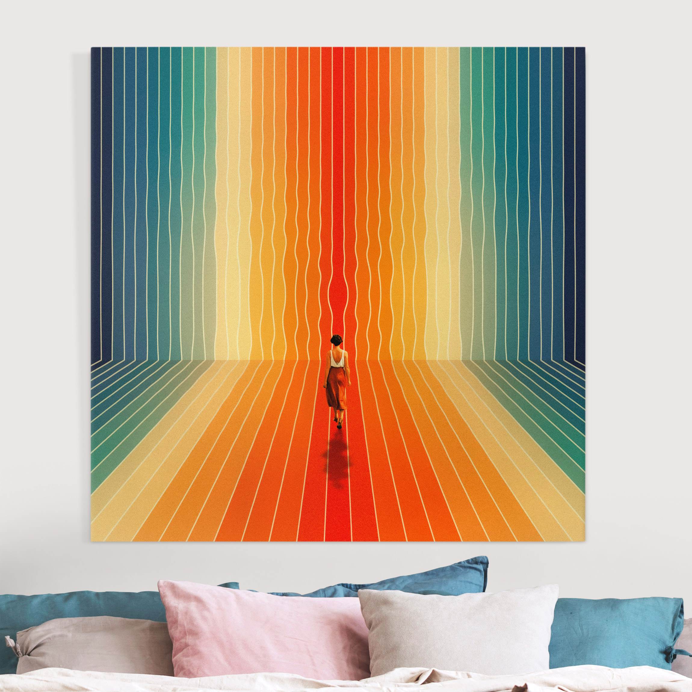 Leinwandbild Retro Collage - Ich komme