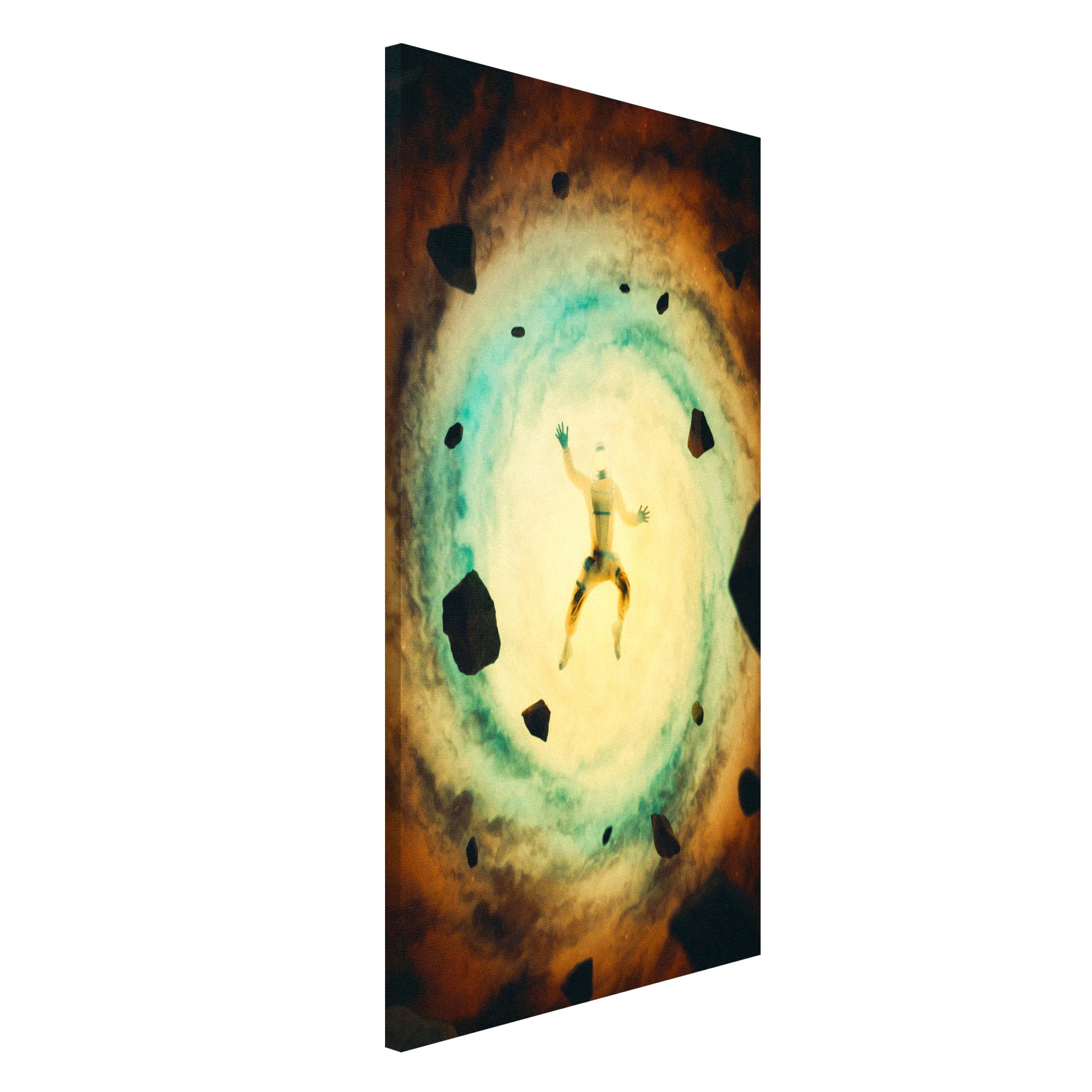 Magnettafel Retro Collage - Im Weltall