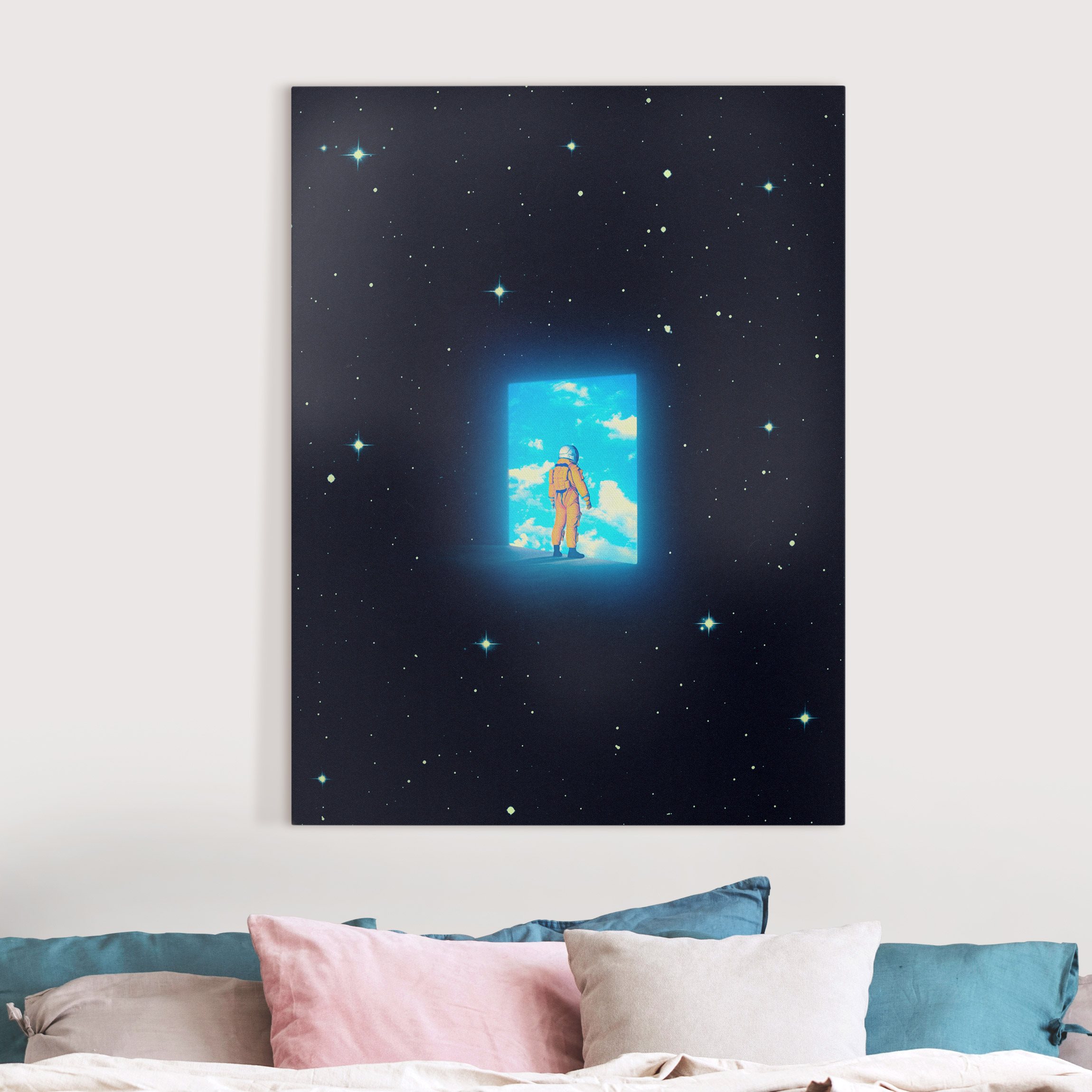 Leinwandbild Retro Collage - Nach Hause kommen