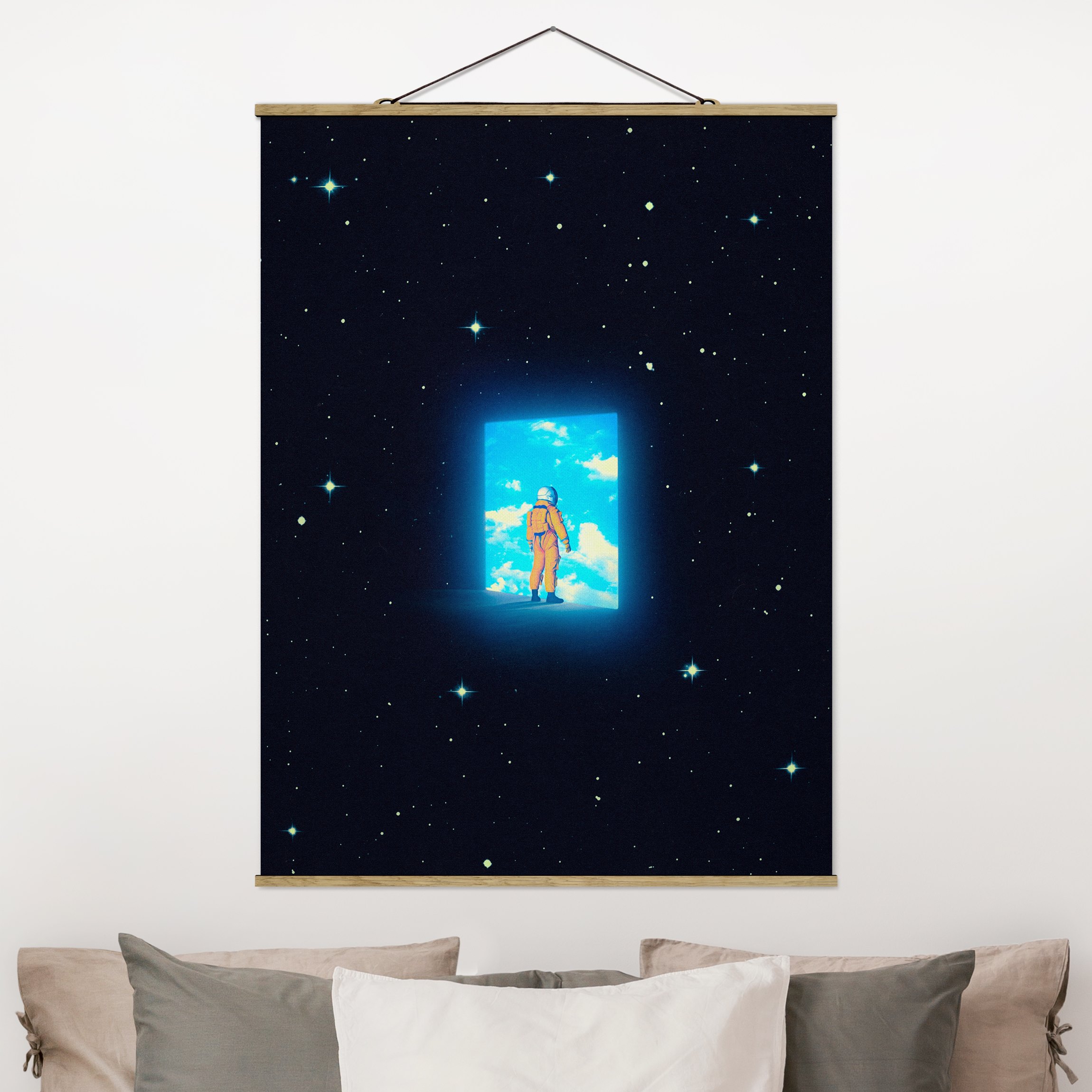 Stoffbild Retro Collage - Nach Hause kommen