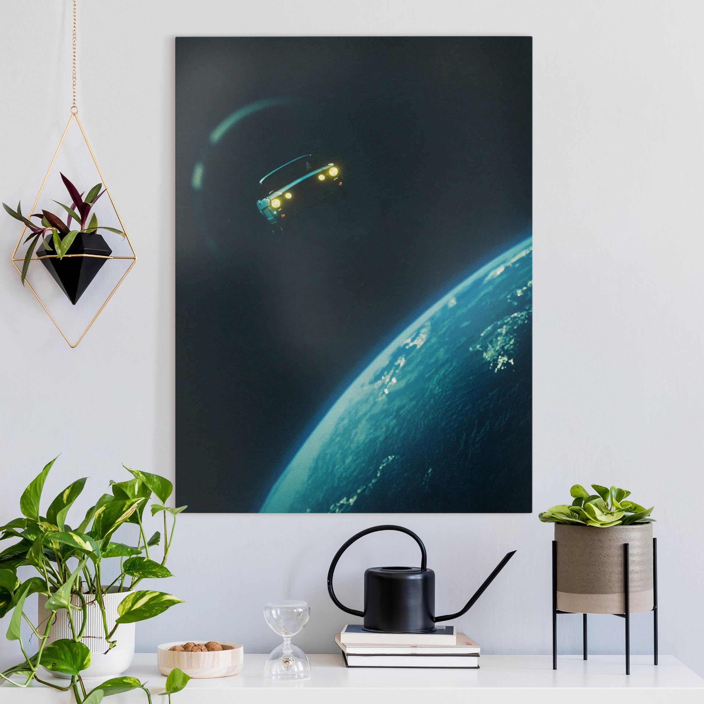 Leinwandbild Retro Collage - Roadtrip im All