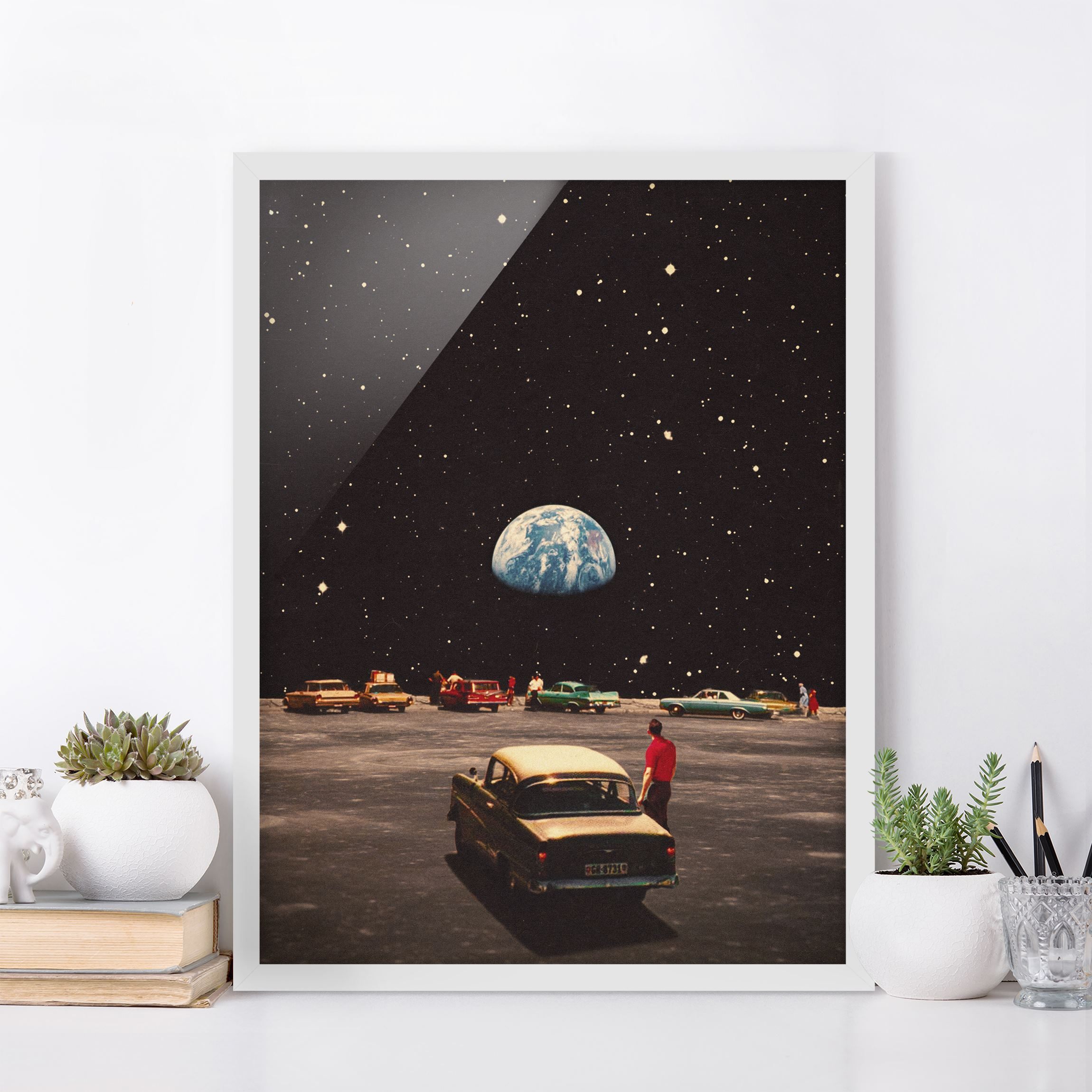 Bild mit Rahmen Retro Collage - Sehnsucht