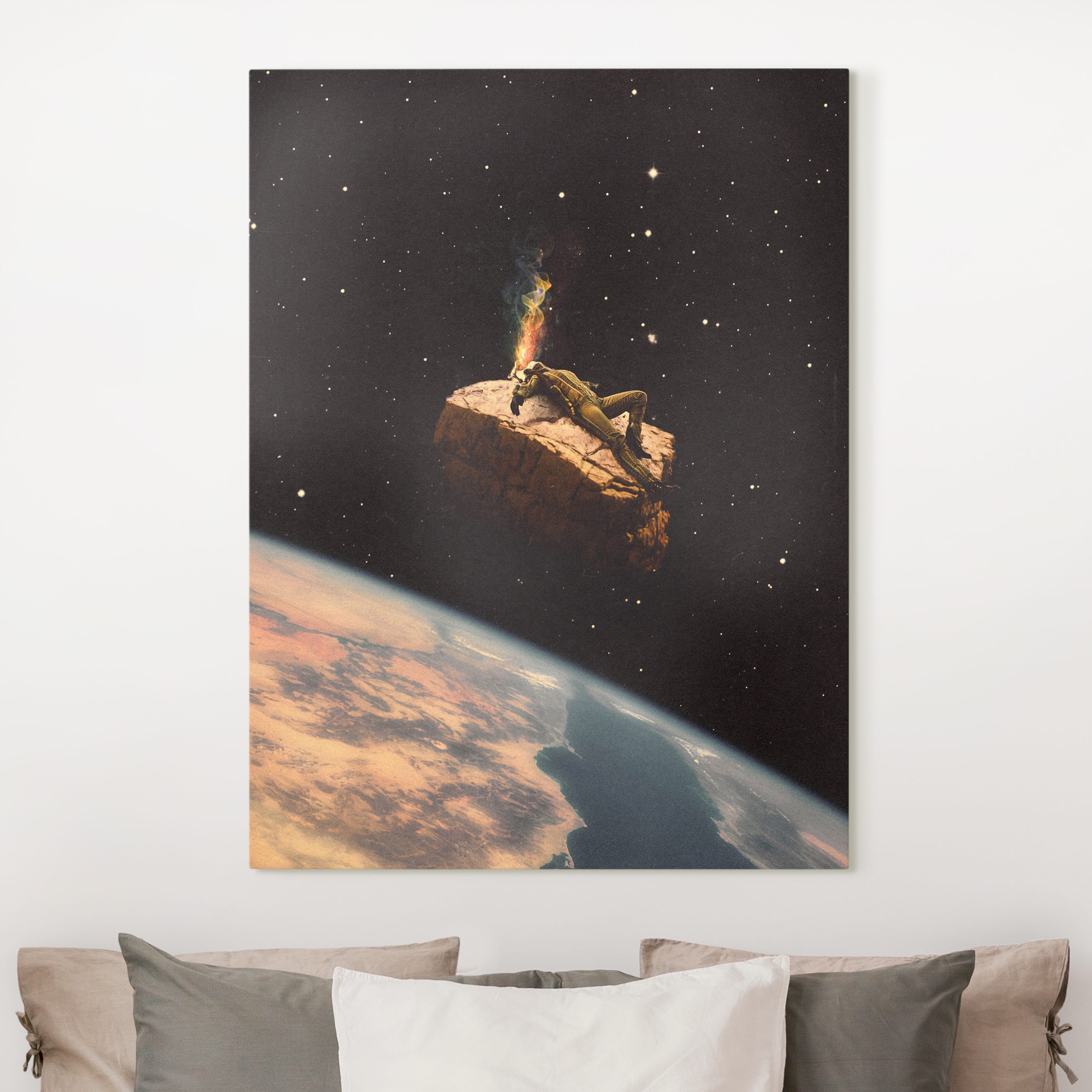 Leinwandbild Retro Collage - Überleben