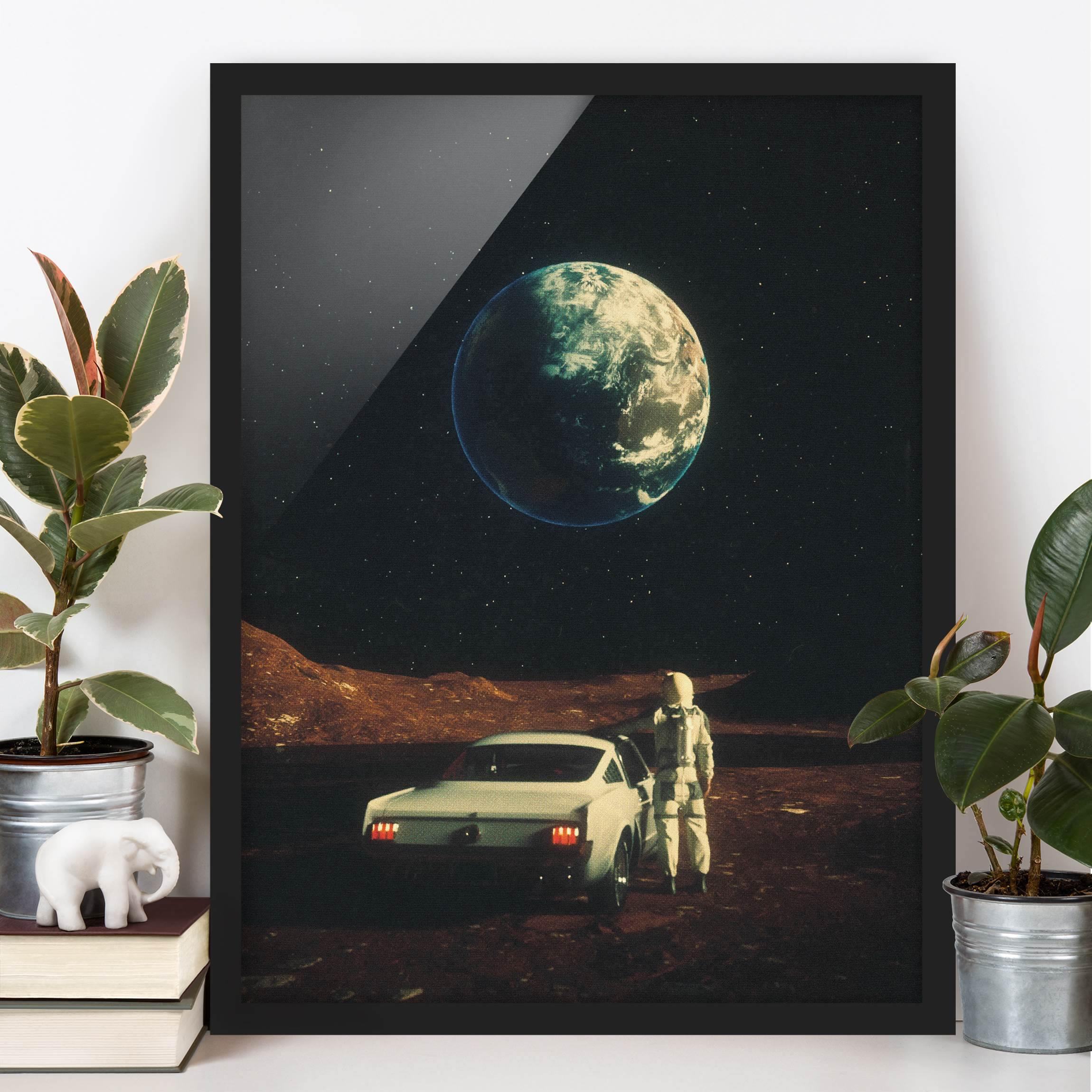 Bild mit Rahmen Retro Collage - Weit weg von Zuhause