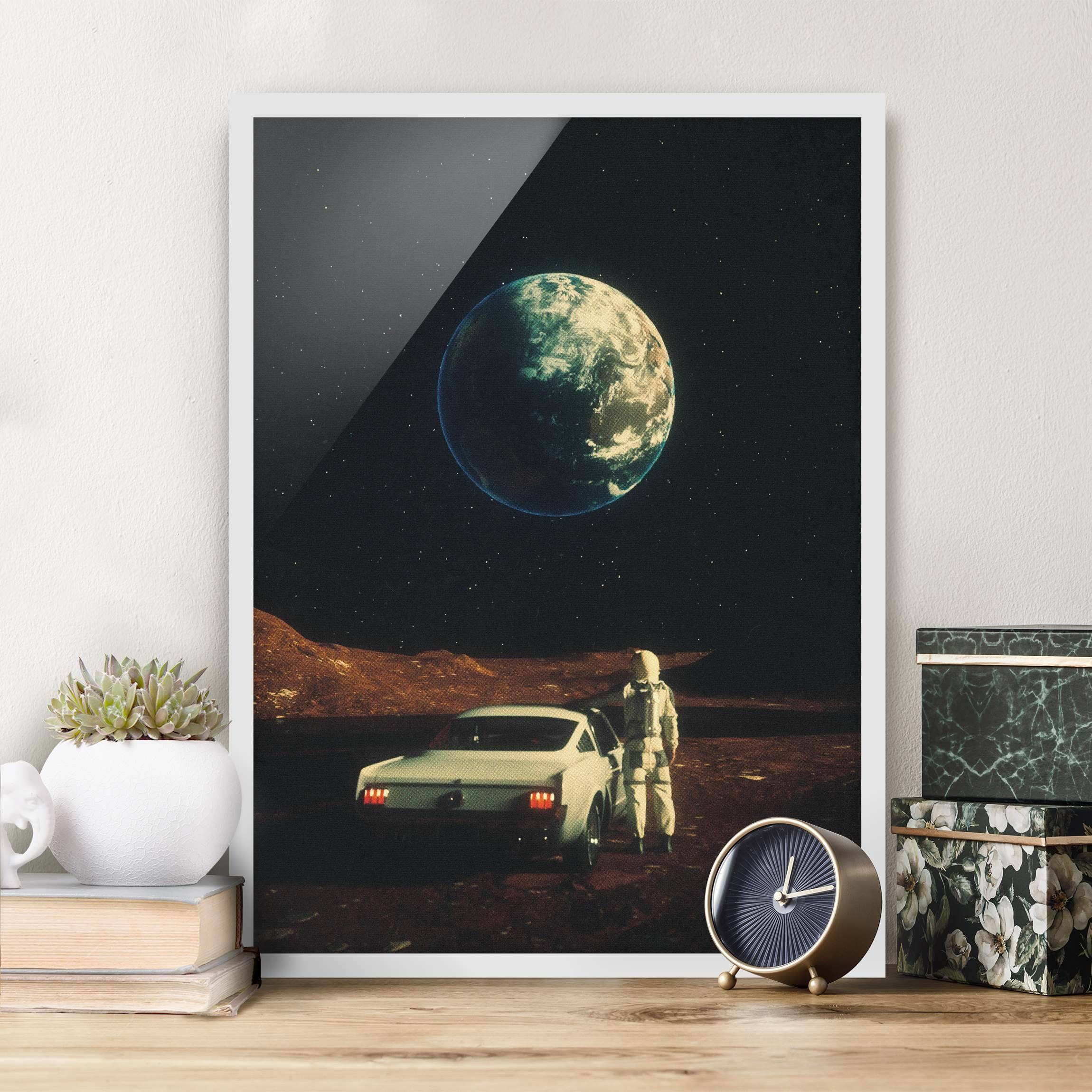 Bild mit Rahmen Retro Collage - Weit weg von Zuhause