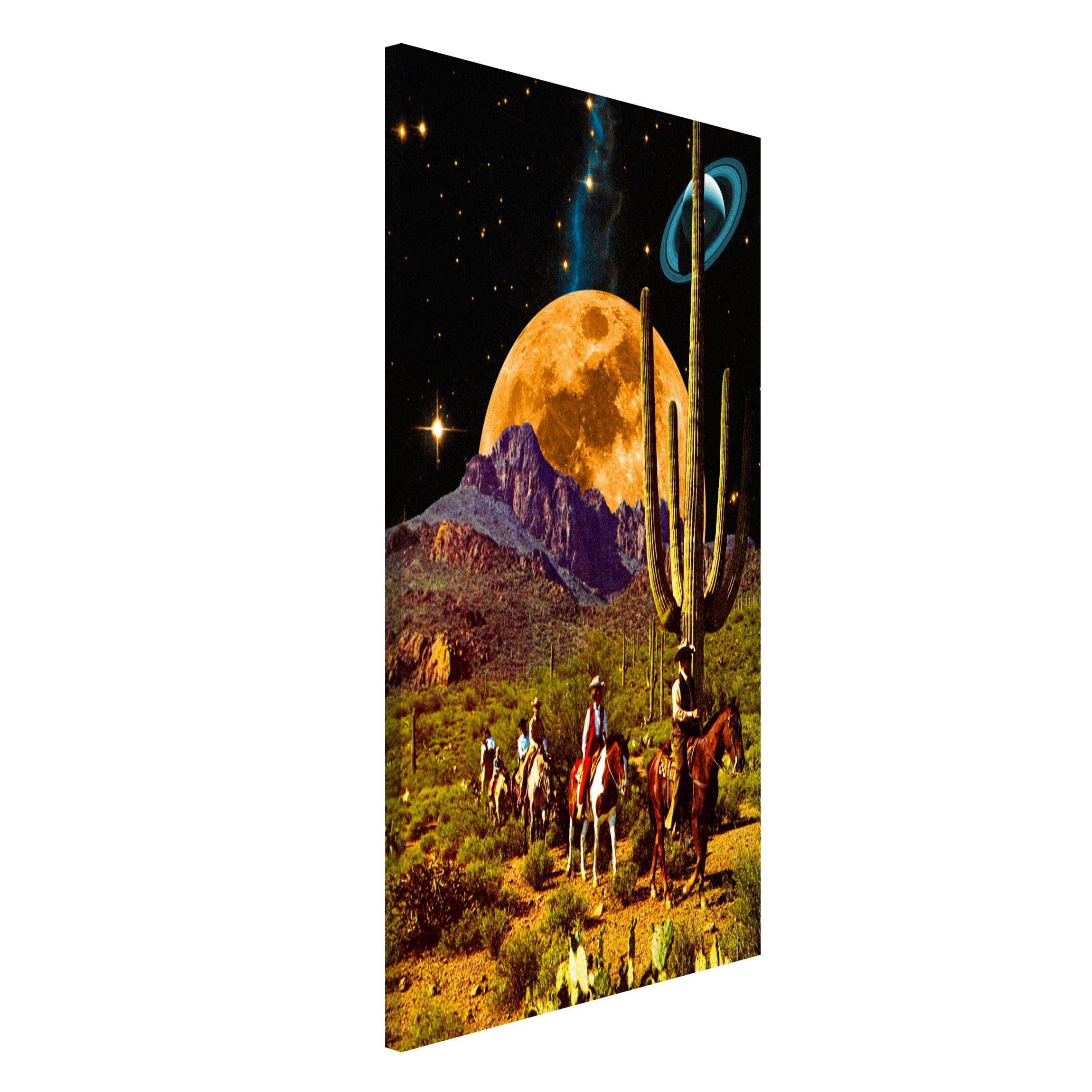 Magnettafel Retro Collage - Weltraum Cowboys