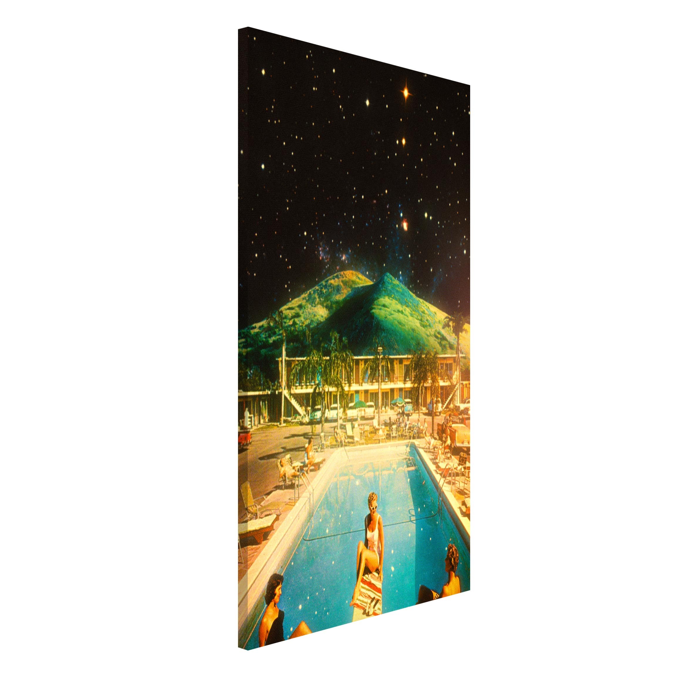 Magnettafel Retro Collage - Weltraum Pool