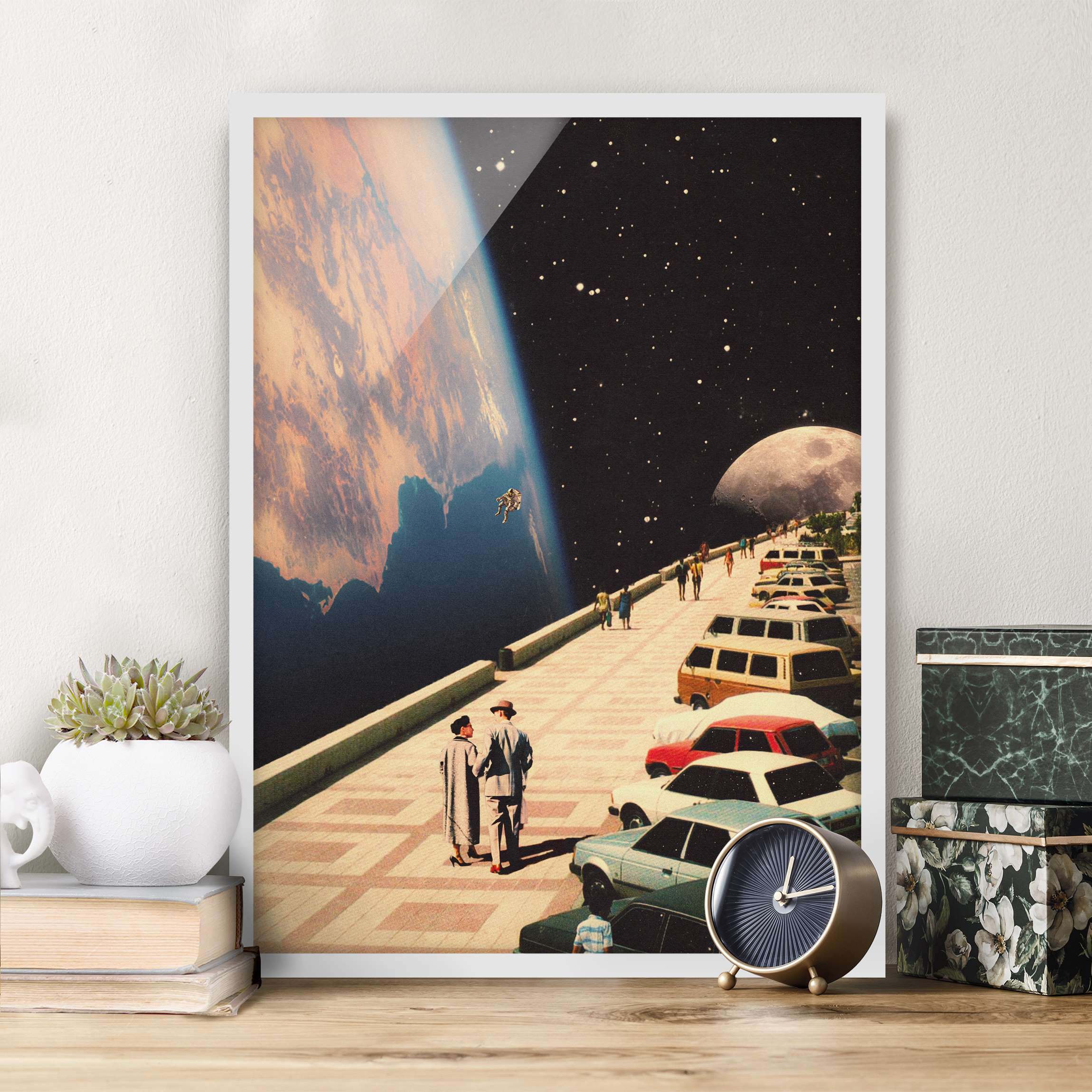 Bild mit Rahmen Retro Collage - Weltraum Promenade