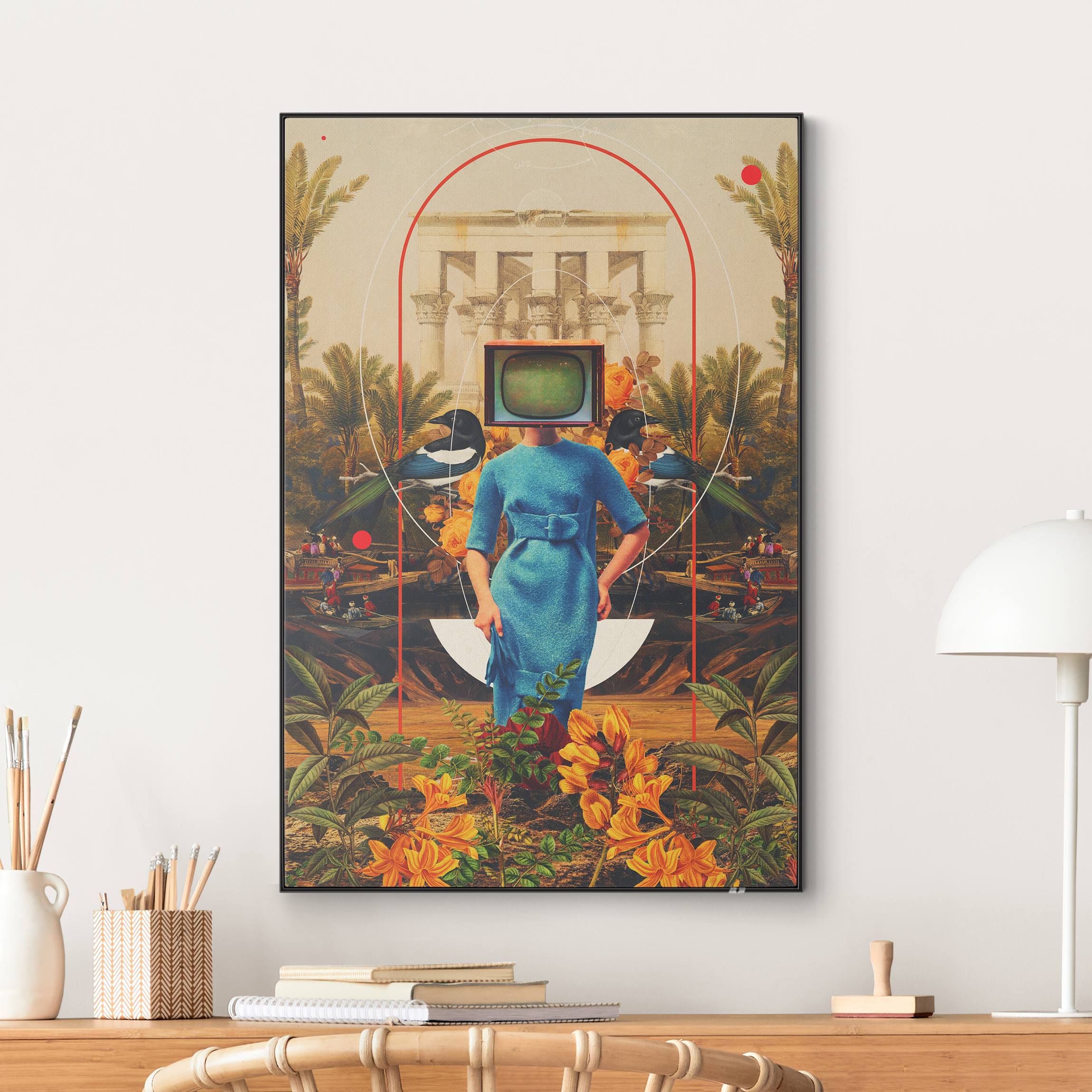 Wechselbild Retro Dschungel Fernseher