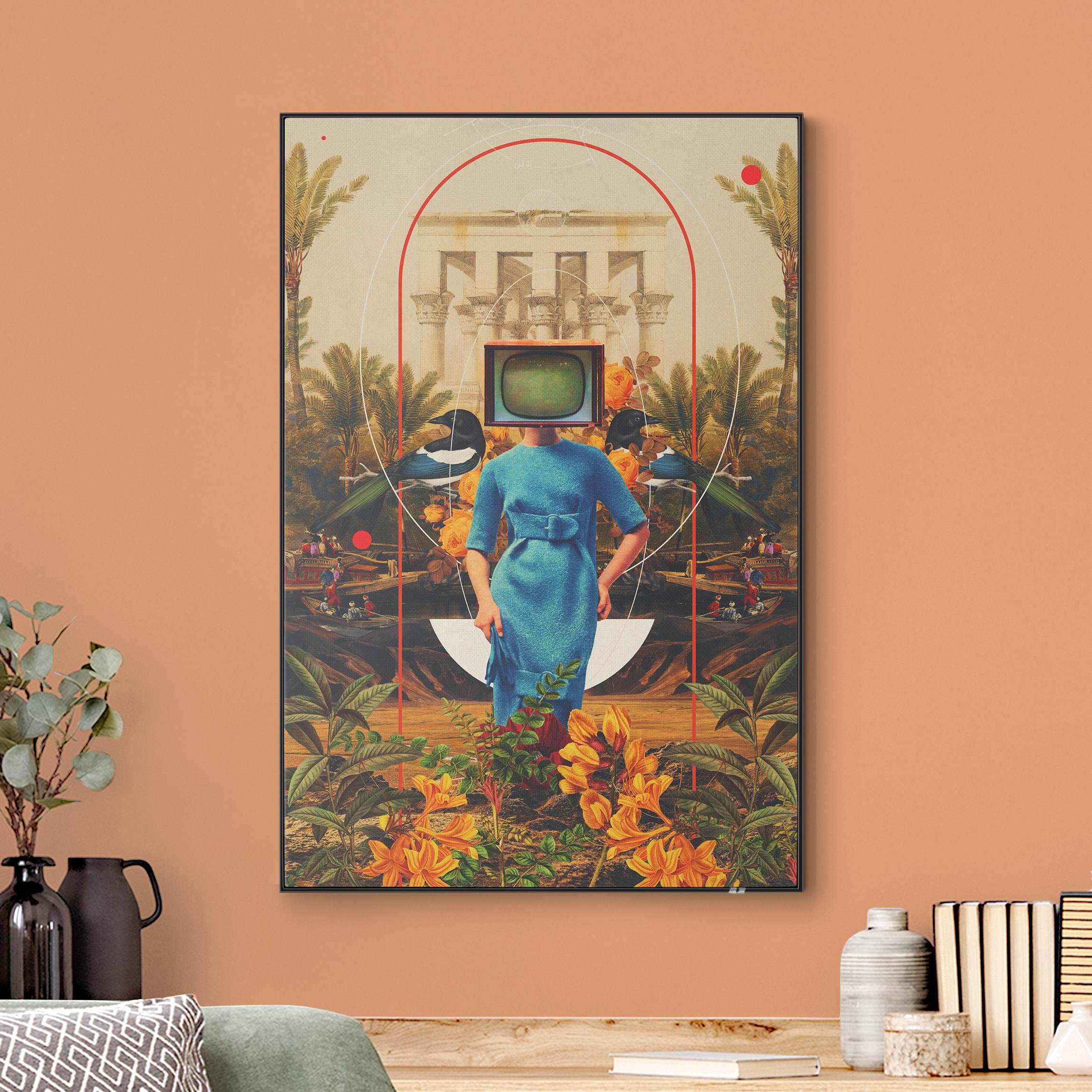 Wechselbild Retro Dschungel Fernseher