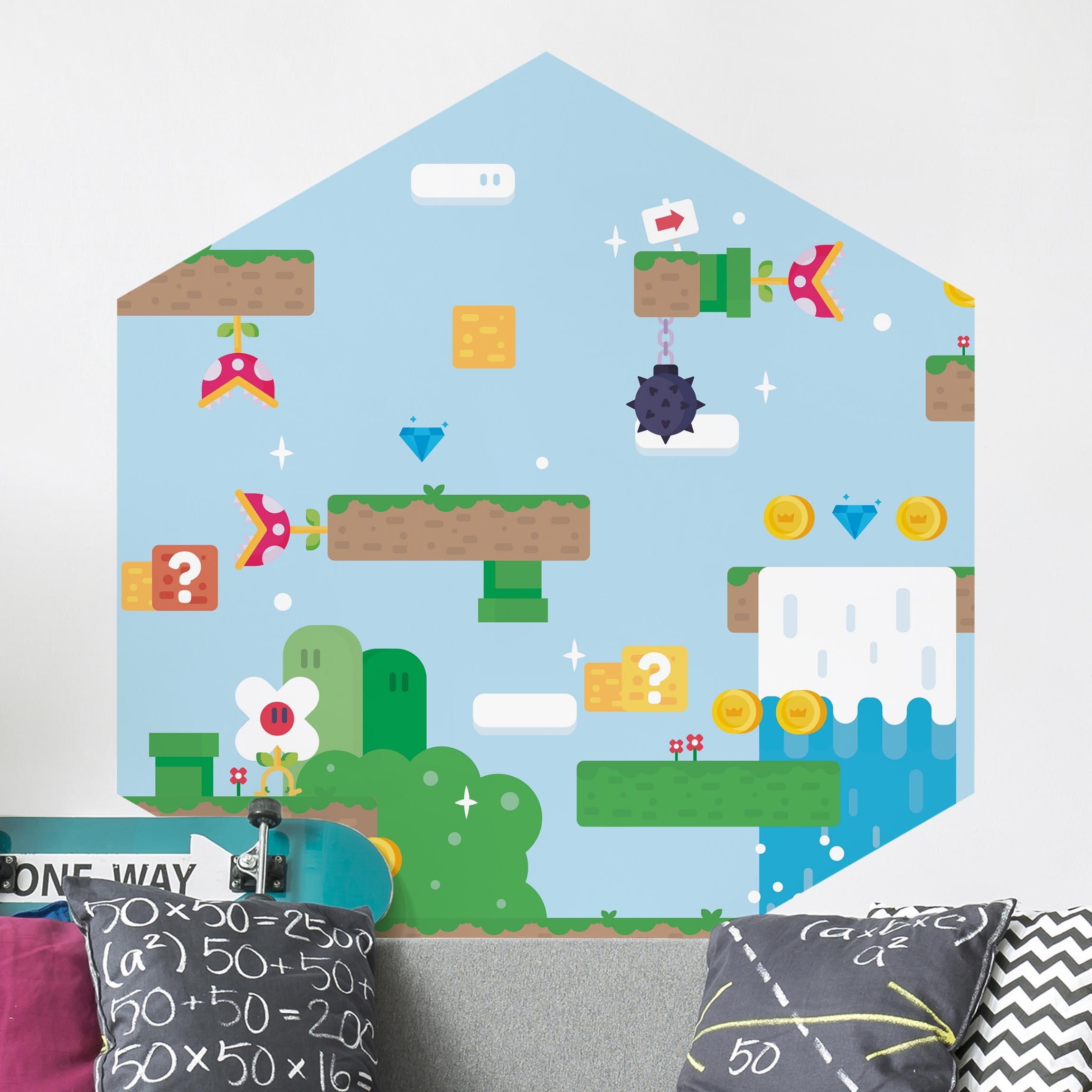 Hexagon Mustertapete Retro Game Klassiker