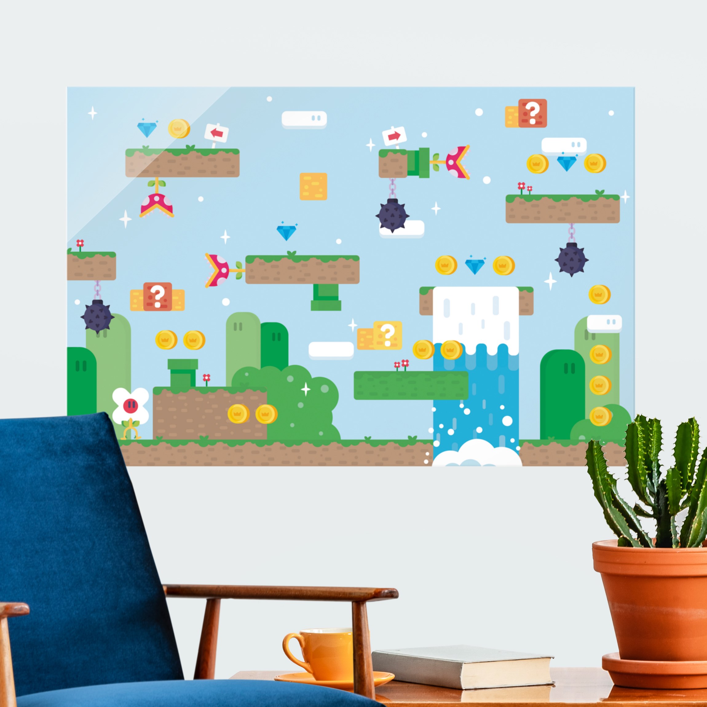 Glasbild Retro Game Klassiker