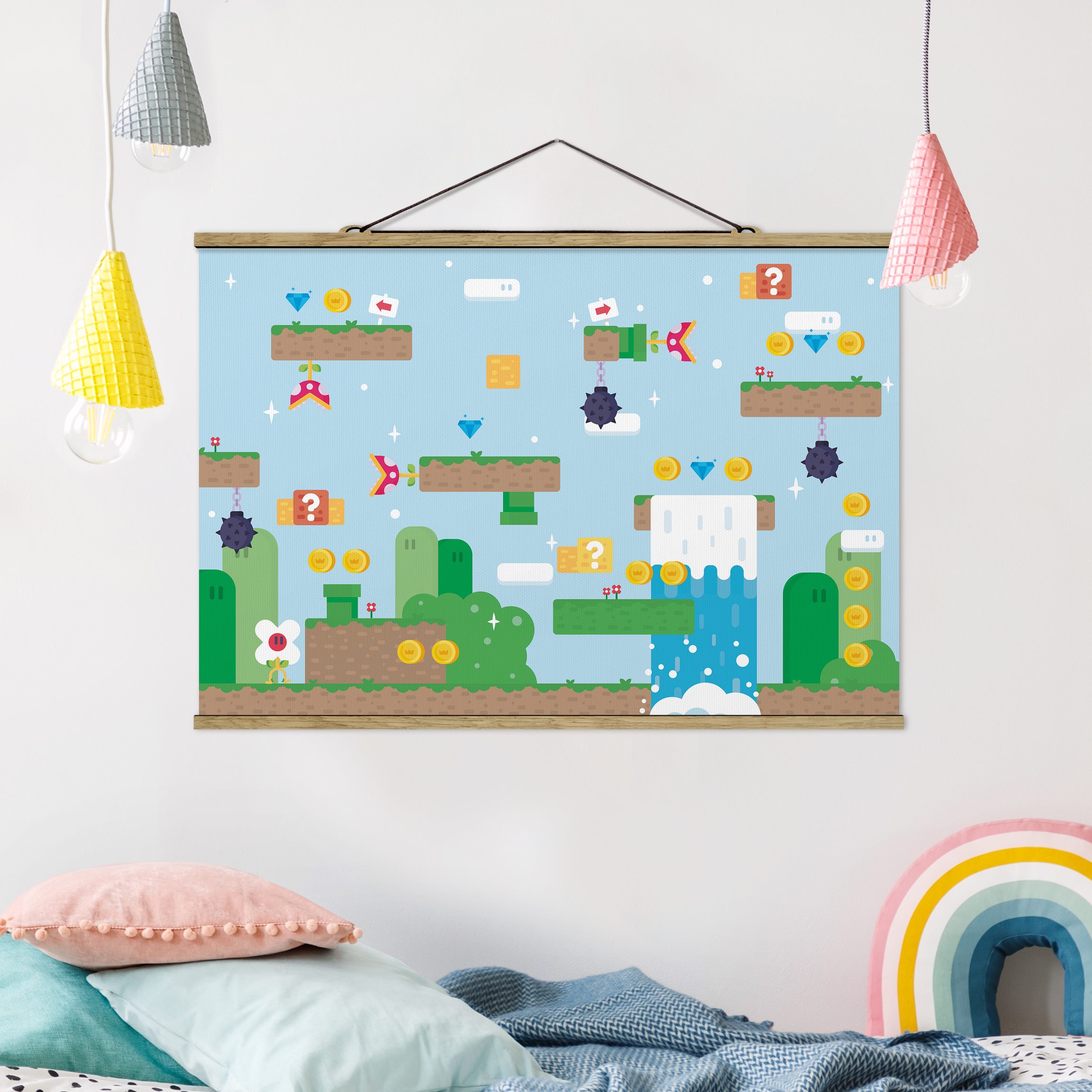 Stoffbild Retro Game Klassiker