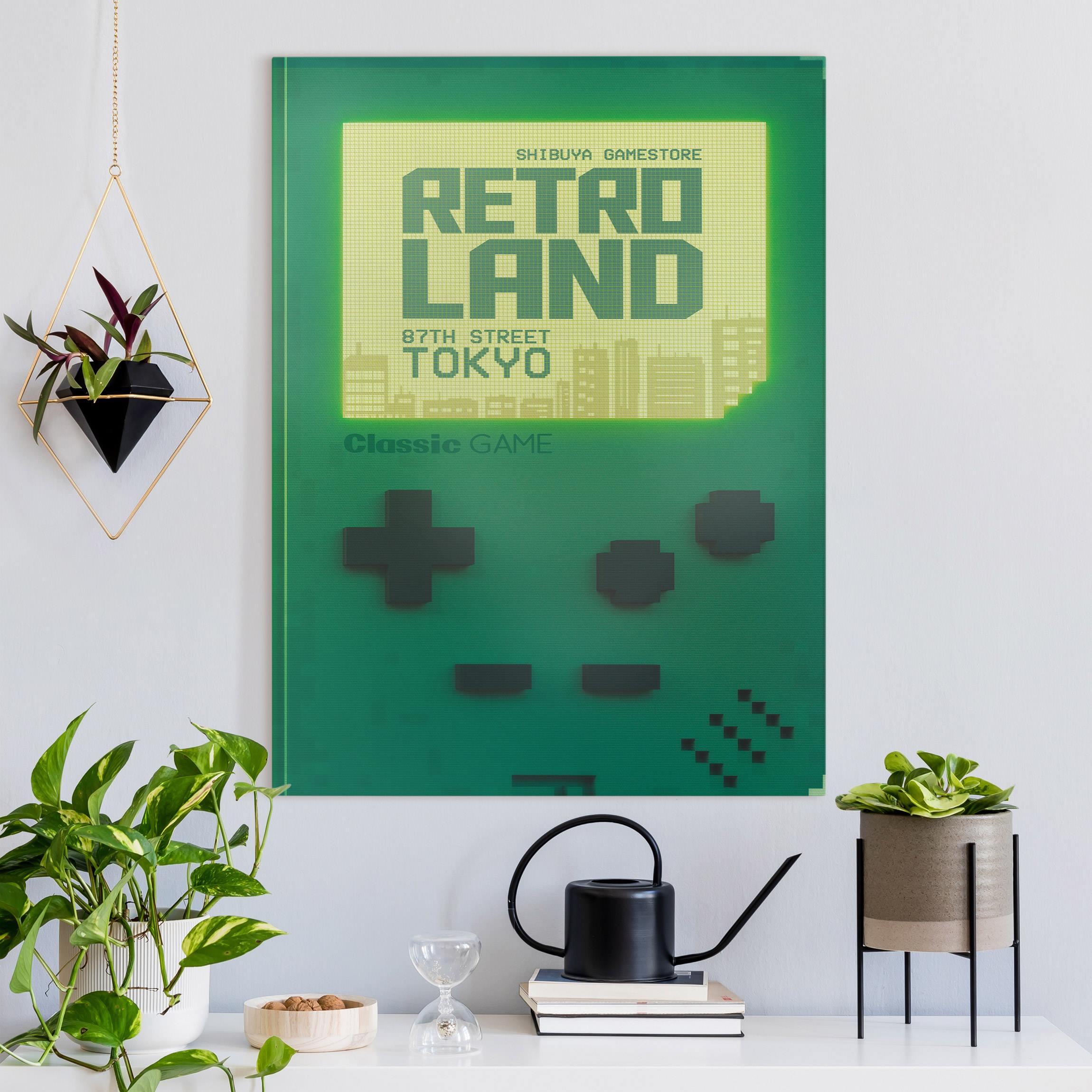 Leinwandbild Retro Gaming Konsole in Türkis