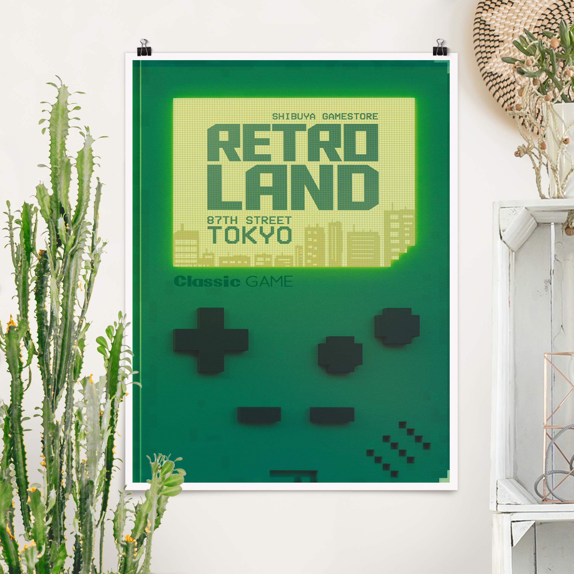 Poster Retro Gaming Konsole in Türkis