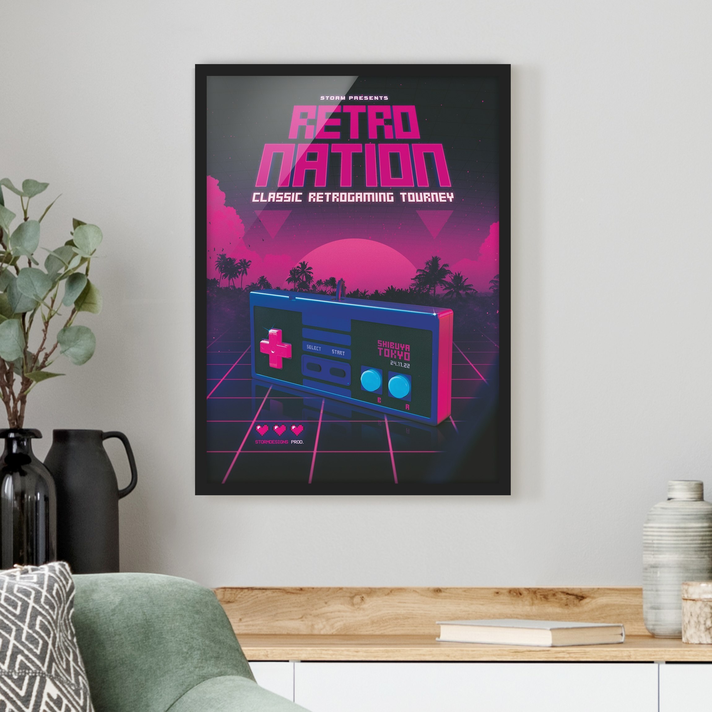 Bild mit Rahmen Retro Gaming Controller