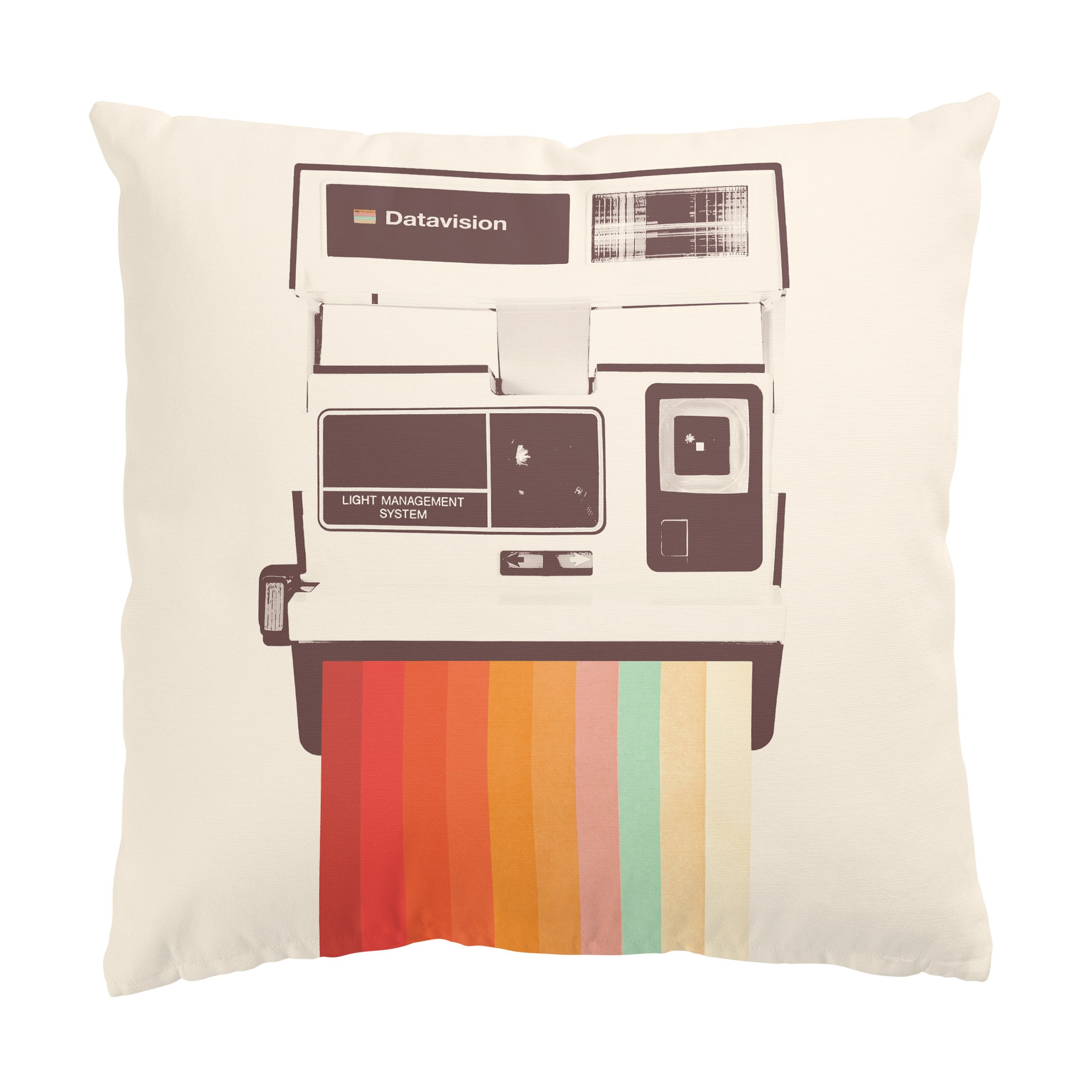 Dekokissen Retro Kamera mit Regenbogen Film