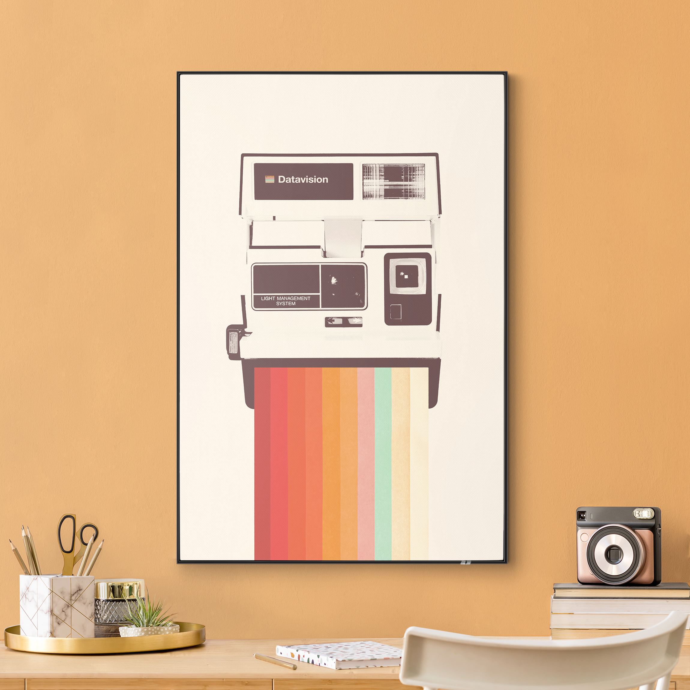 Wechselbild Retro Kamera mit Regenbogen Film