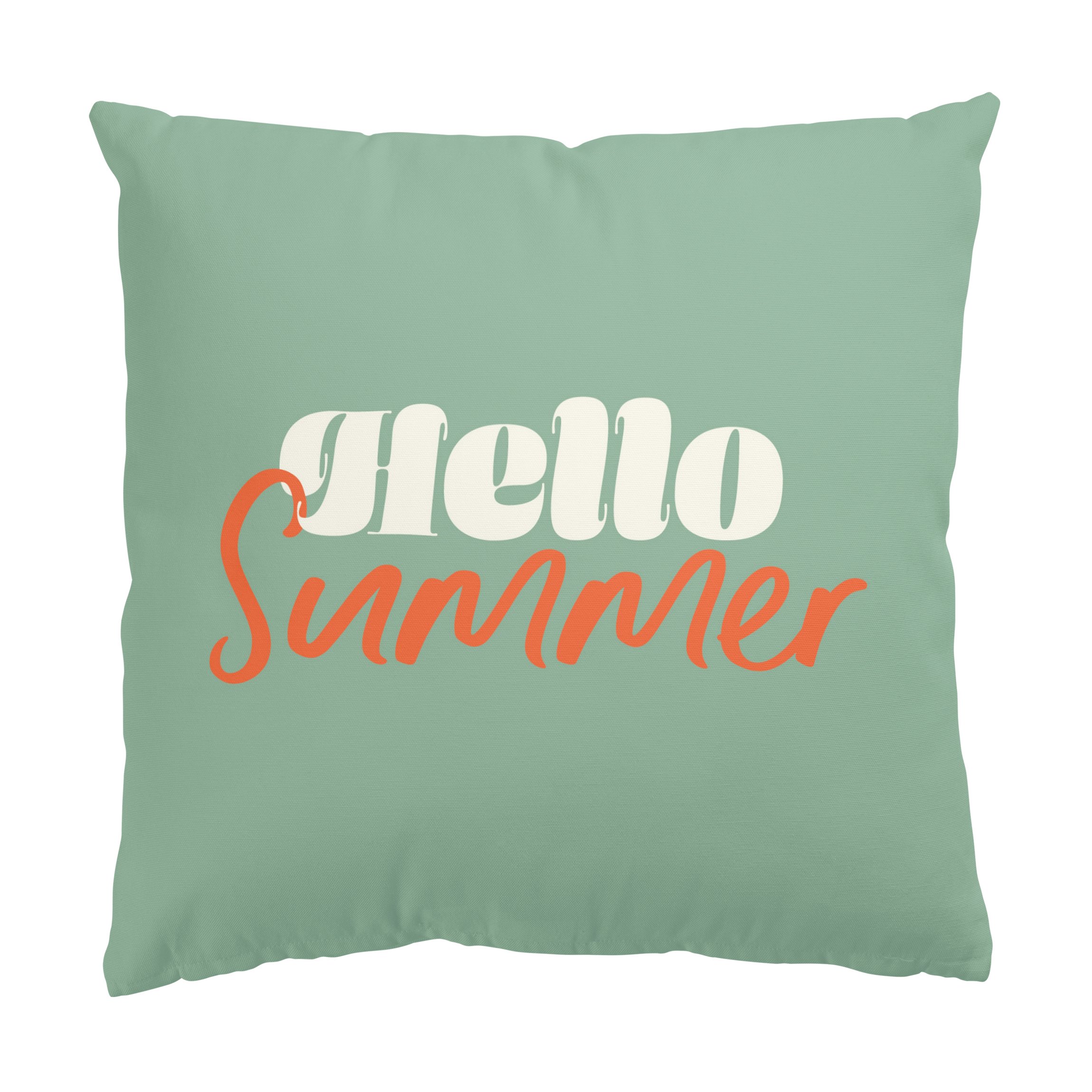 Dekokissen Retro Typografie Hello Summer Mint