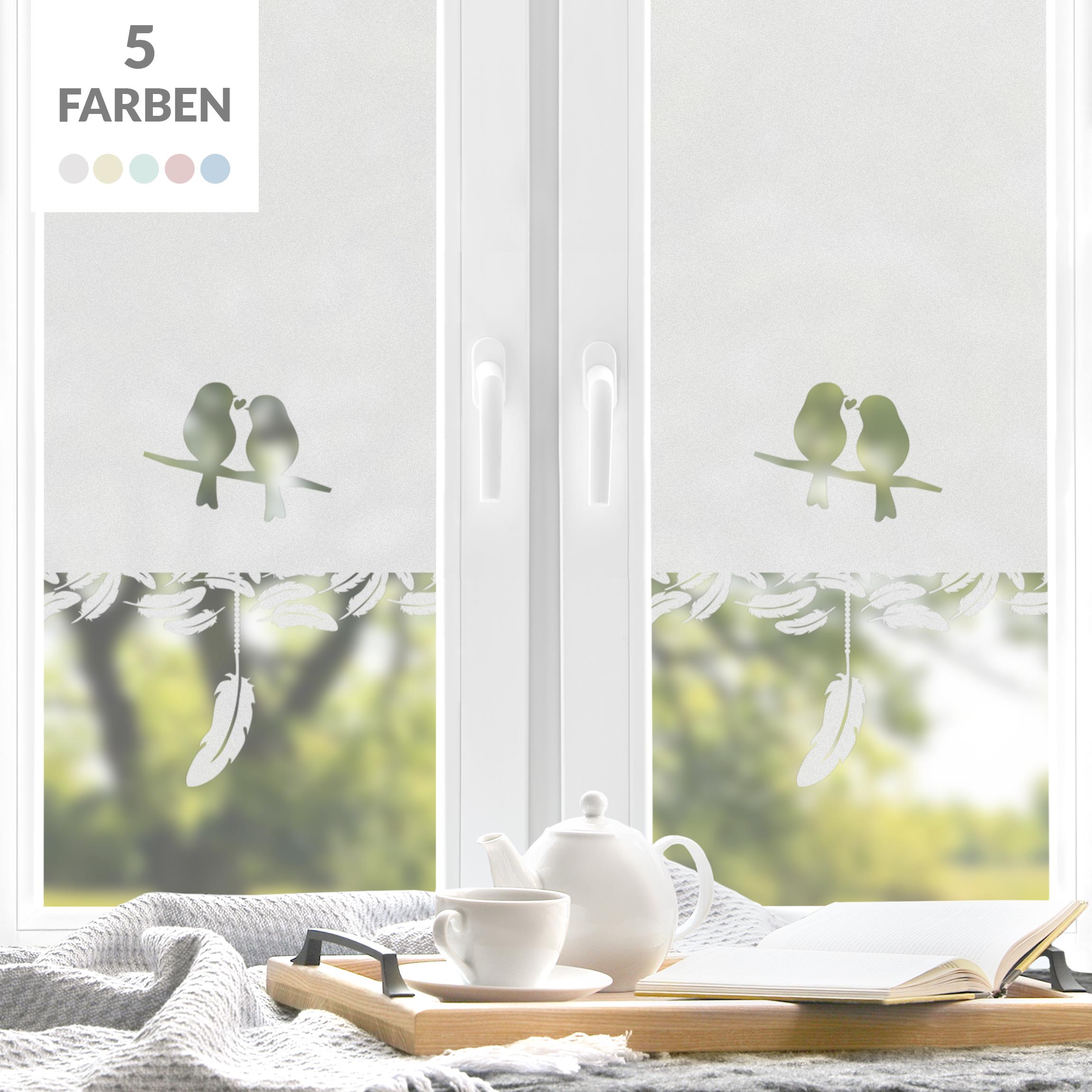 Fensterfolie Sichtschutz Sichtschutzfolie Rollo Optik Vogelpaar Landhaus