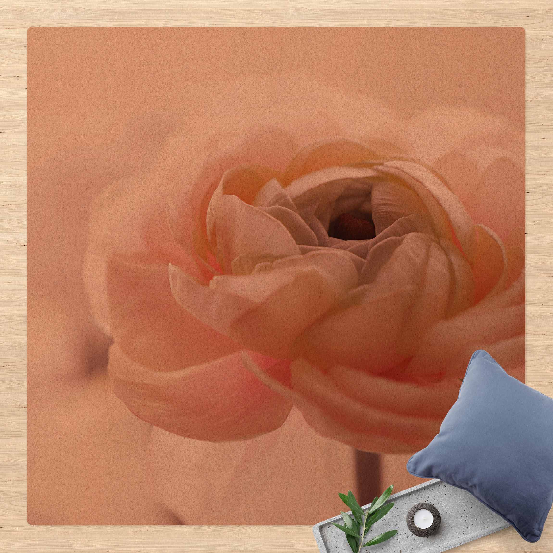 Kork-Teppich Rosa Blüte im Fokus